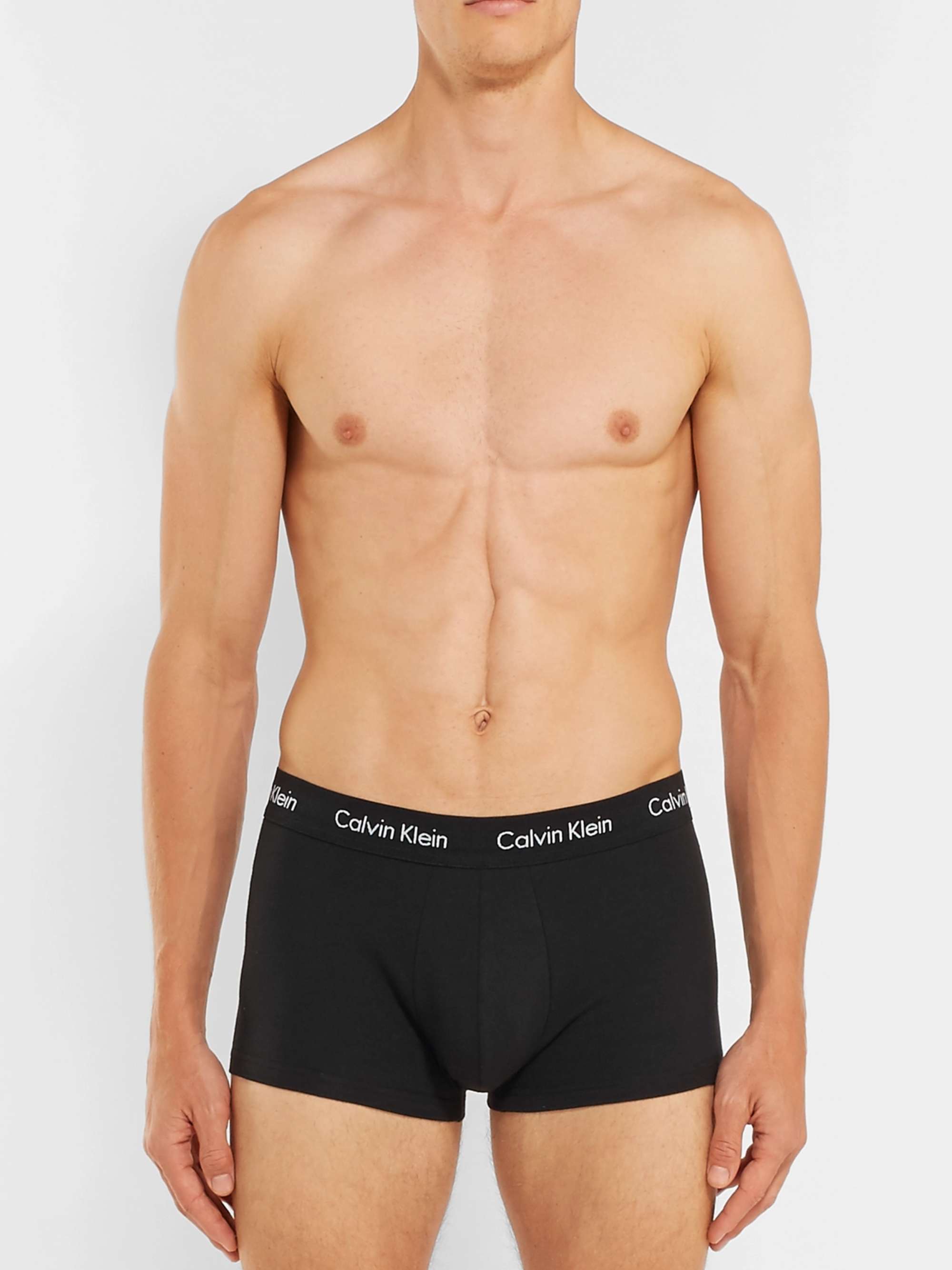 CALVIN KLEIN UNDERWEAR Three-Pack Stretch-Cotton Boxer Briefs