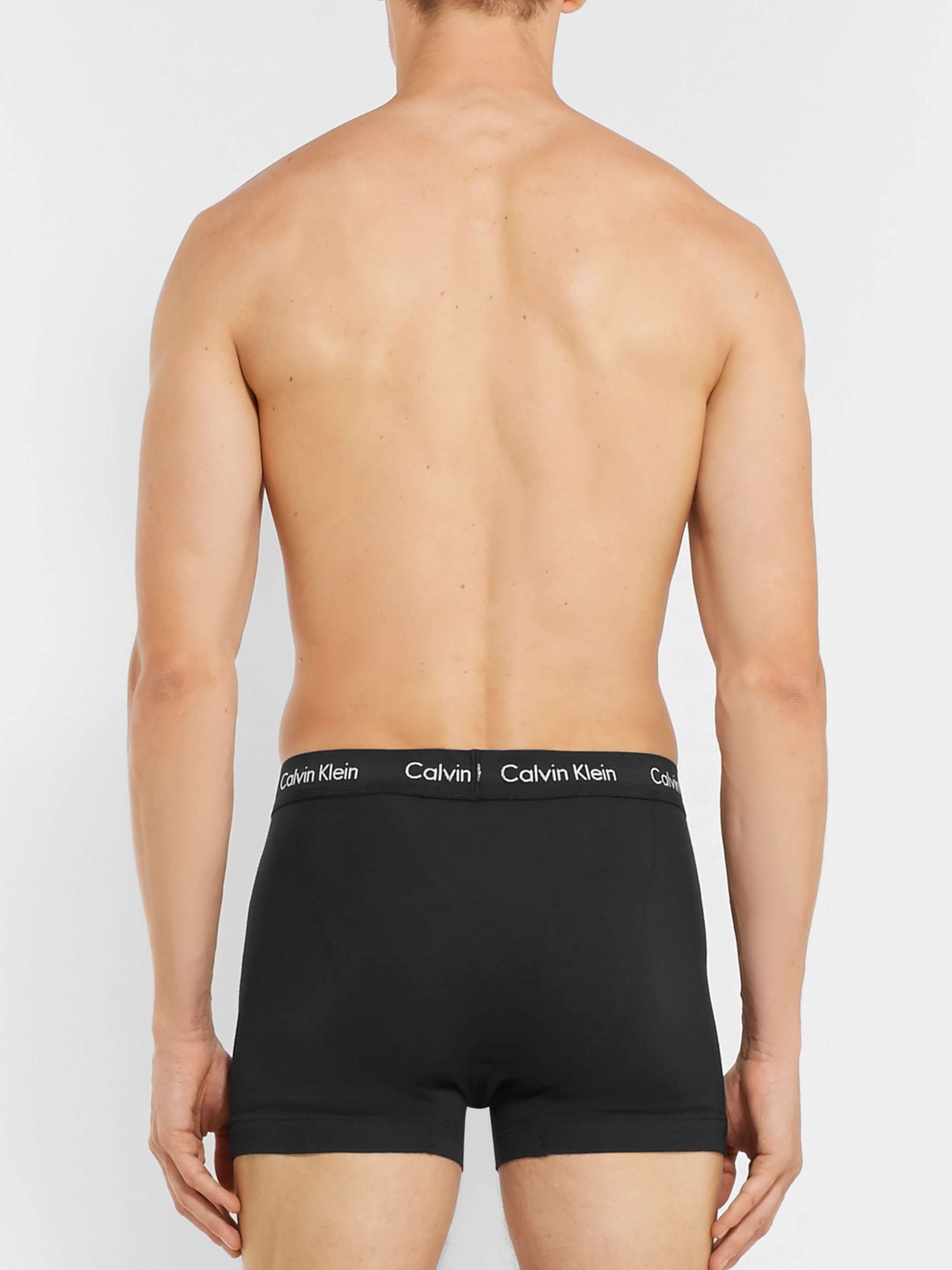 CALVIN KLEIN UNDERWEAR Three-Pack Stretch-Cotton Boxer Briefs