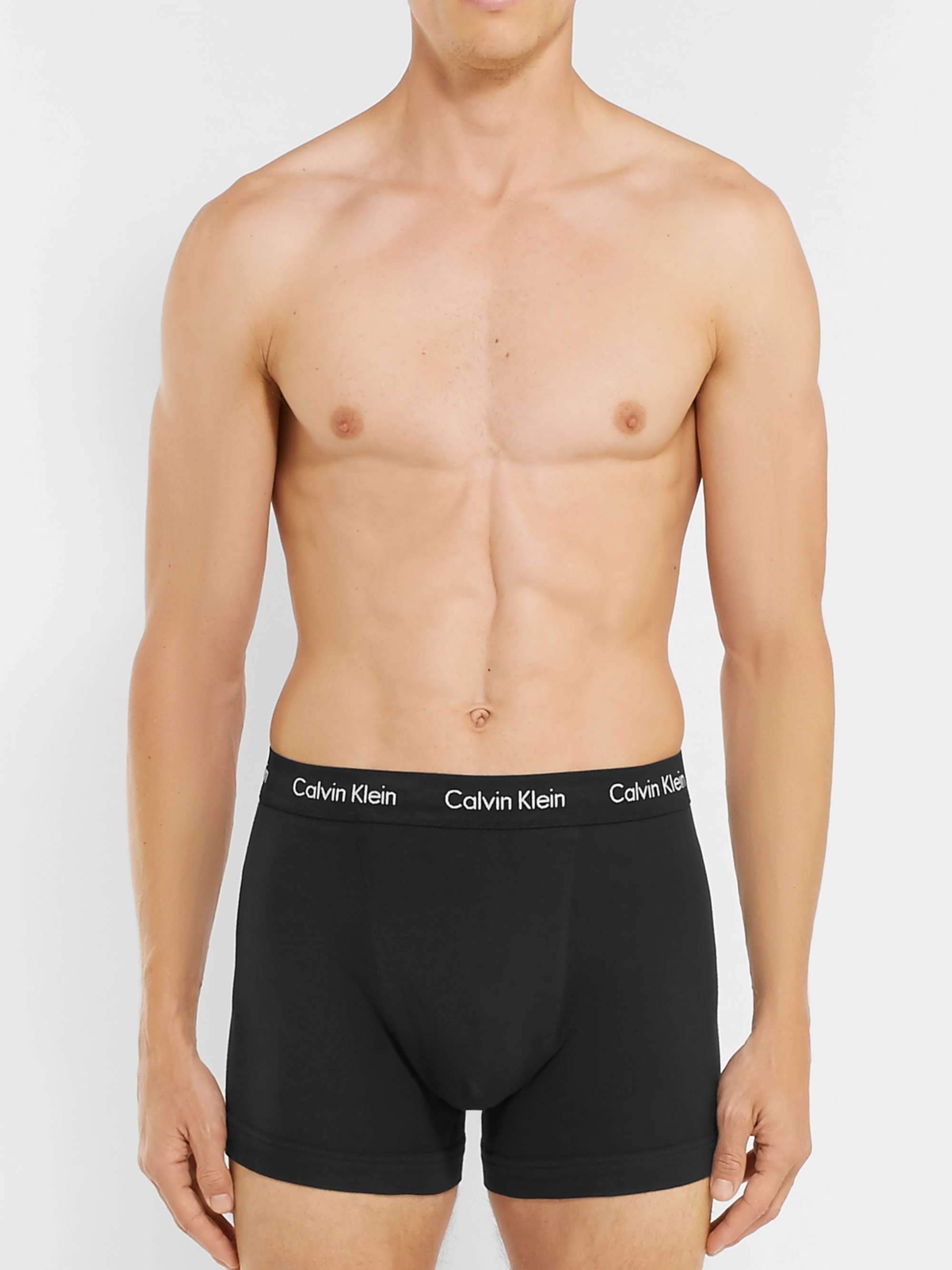 CALVIN KLEIN UNDERWEAR Three-Pack Stretch-Cotton Boxer Briefs