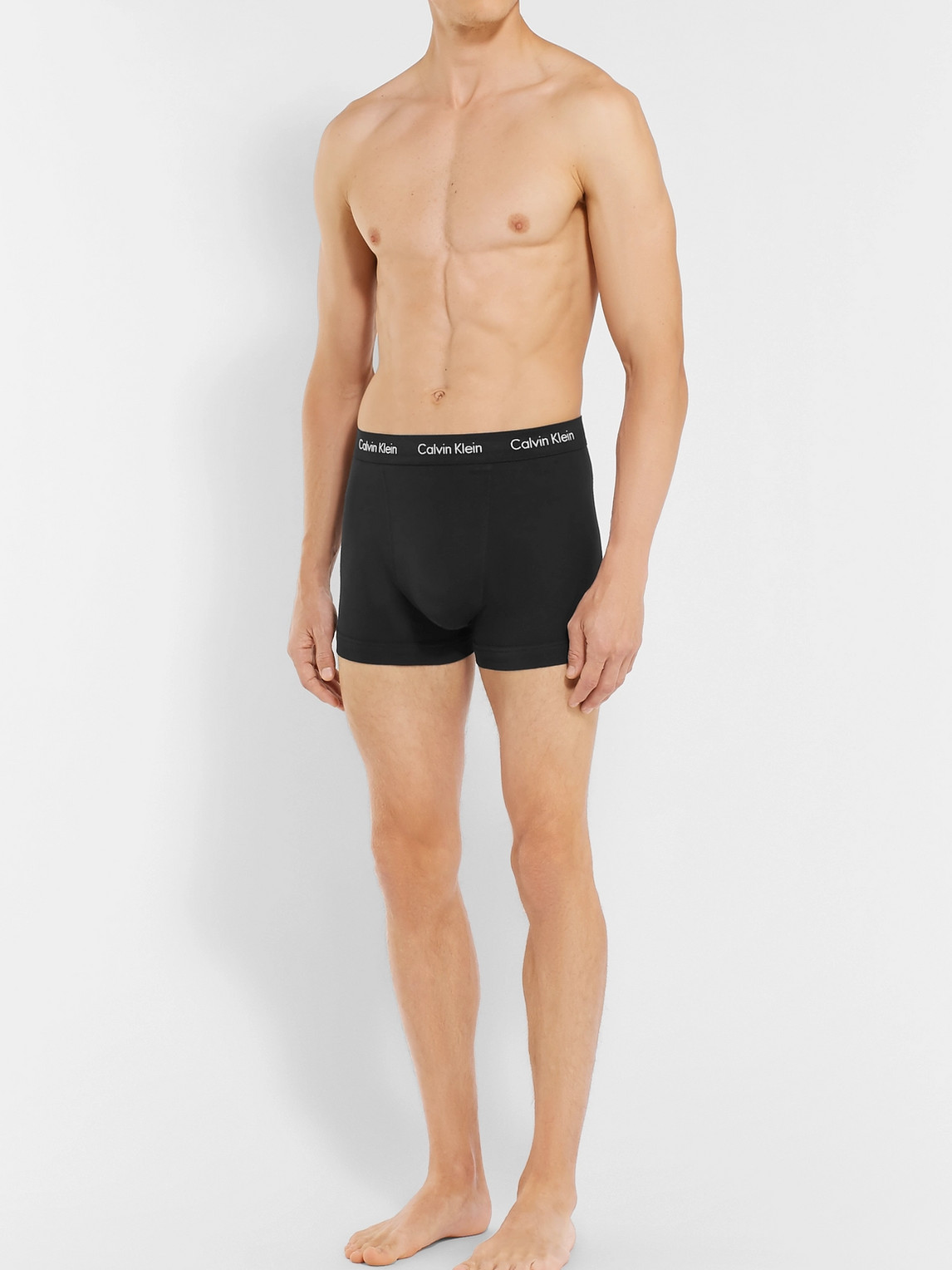 Shop Calvin Klein Underwear Three-pack Stretch-cotton Boxer Briefs In Black