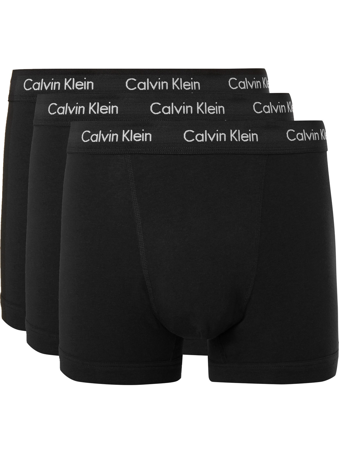 Calvin Klein Underwear Three-pack Stretch-cotton Boxer Briefs In Black