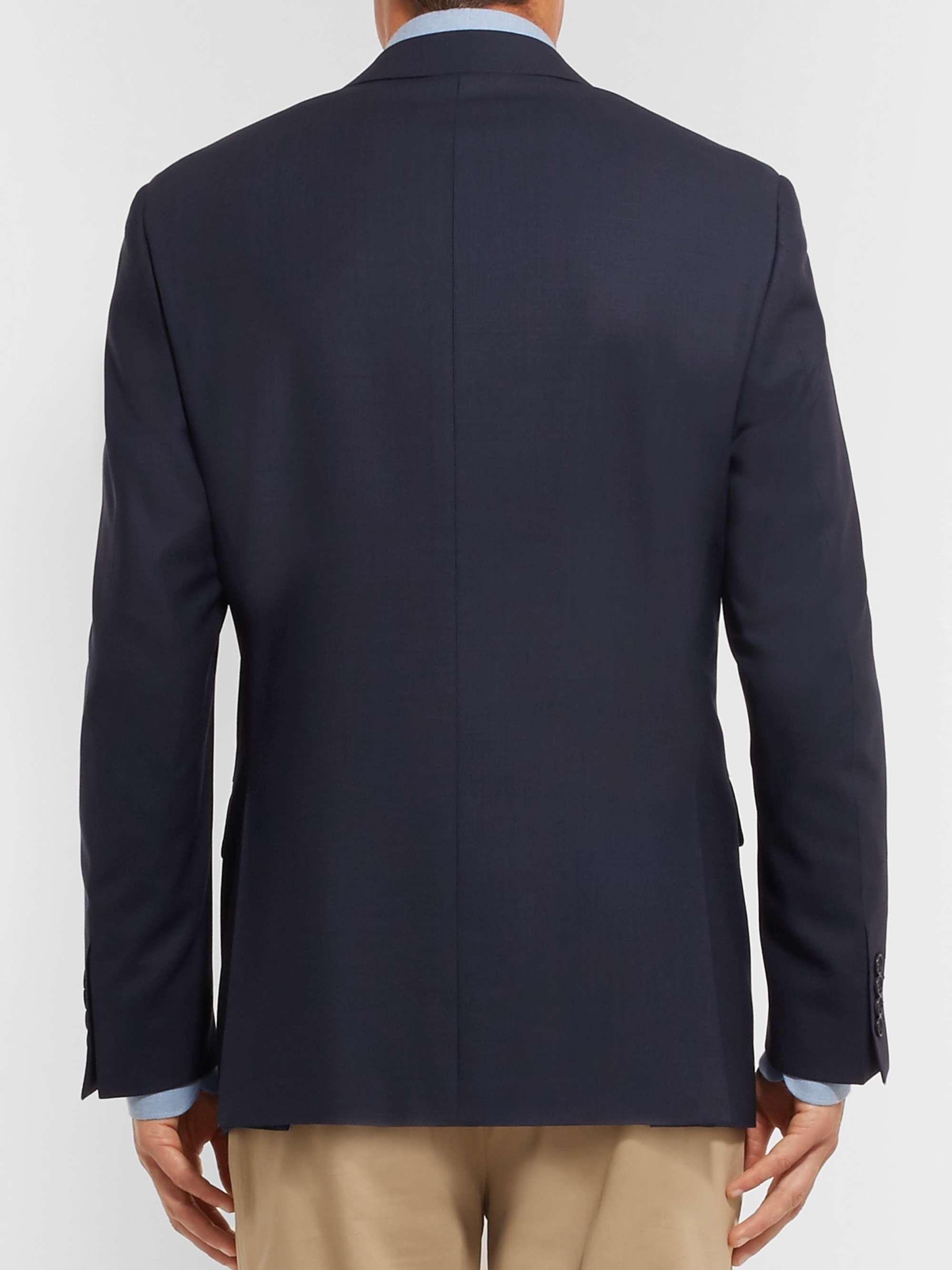 CANALI Navy Travel Wool-Hopsack Blazer