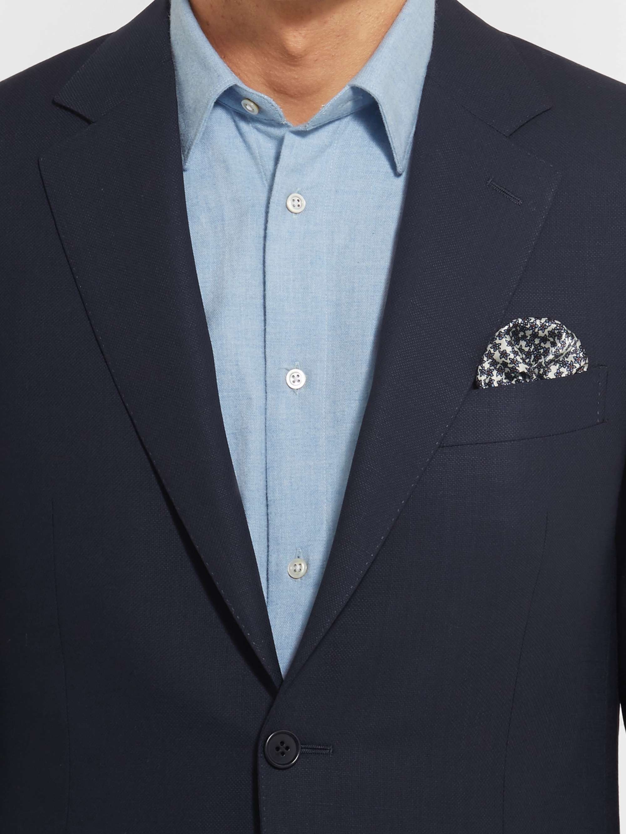 CANALI Navy Travel Wool-Hopsack Blazer