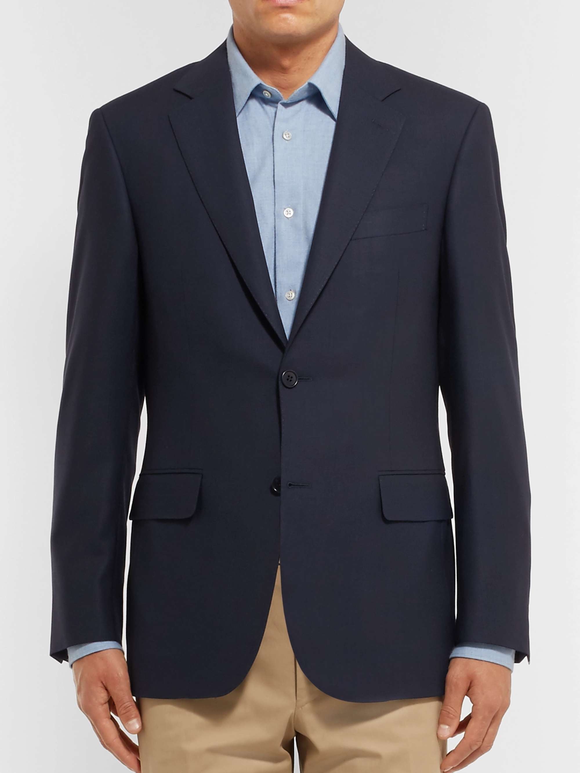 CANALI Navy Travel Wool-Hopsack Blazer