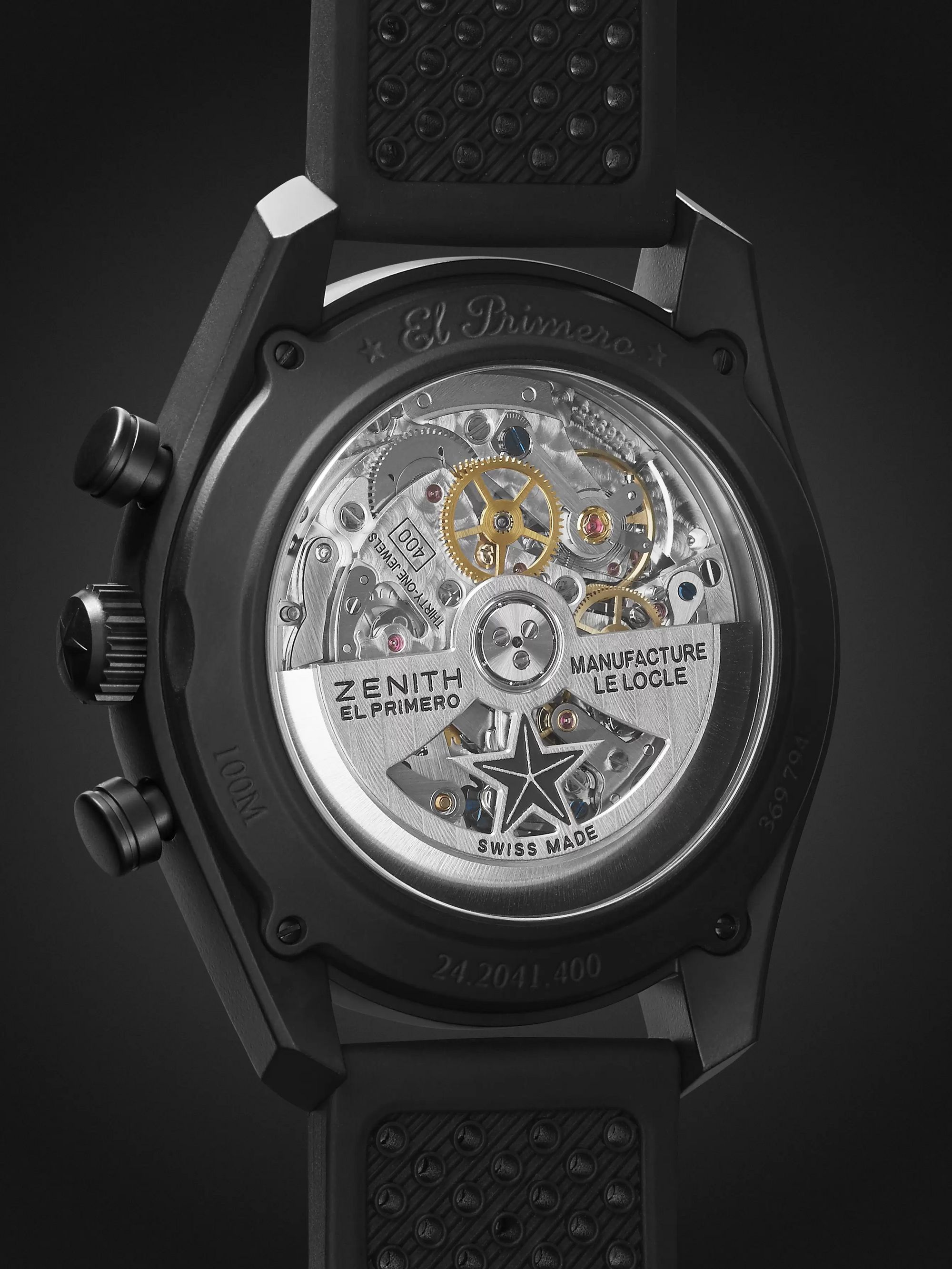 ZENITH El Primero Chronomaster 45mm Ceramicised Aluminium and Rubber Watch, Ref. No. 24.2041.400/21.R576