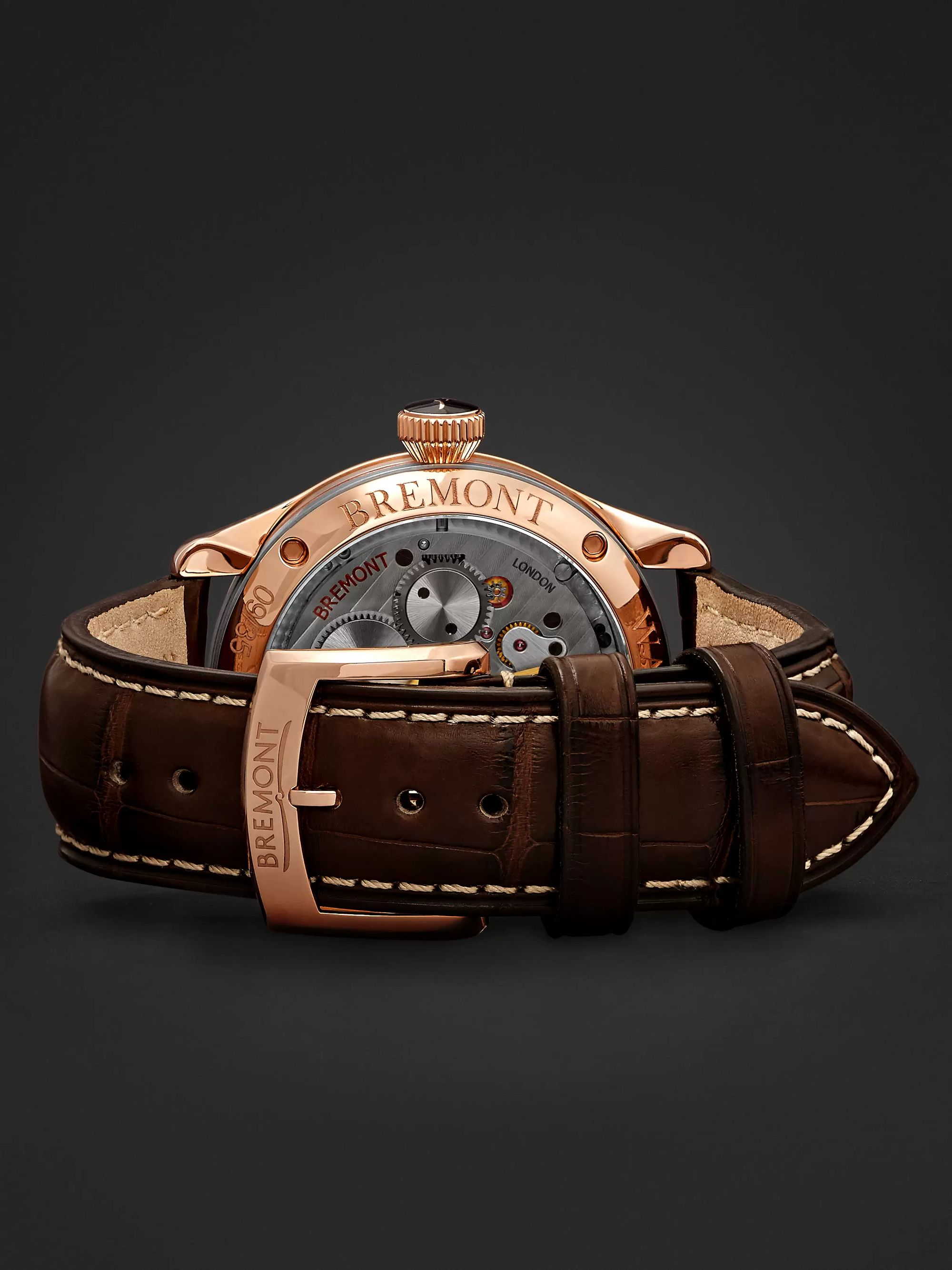 BREMONT AC35 America's Cup Automatic 43mm 18-Karat Rose Gold and Alligator Watch, Ref. No. AC35