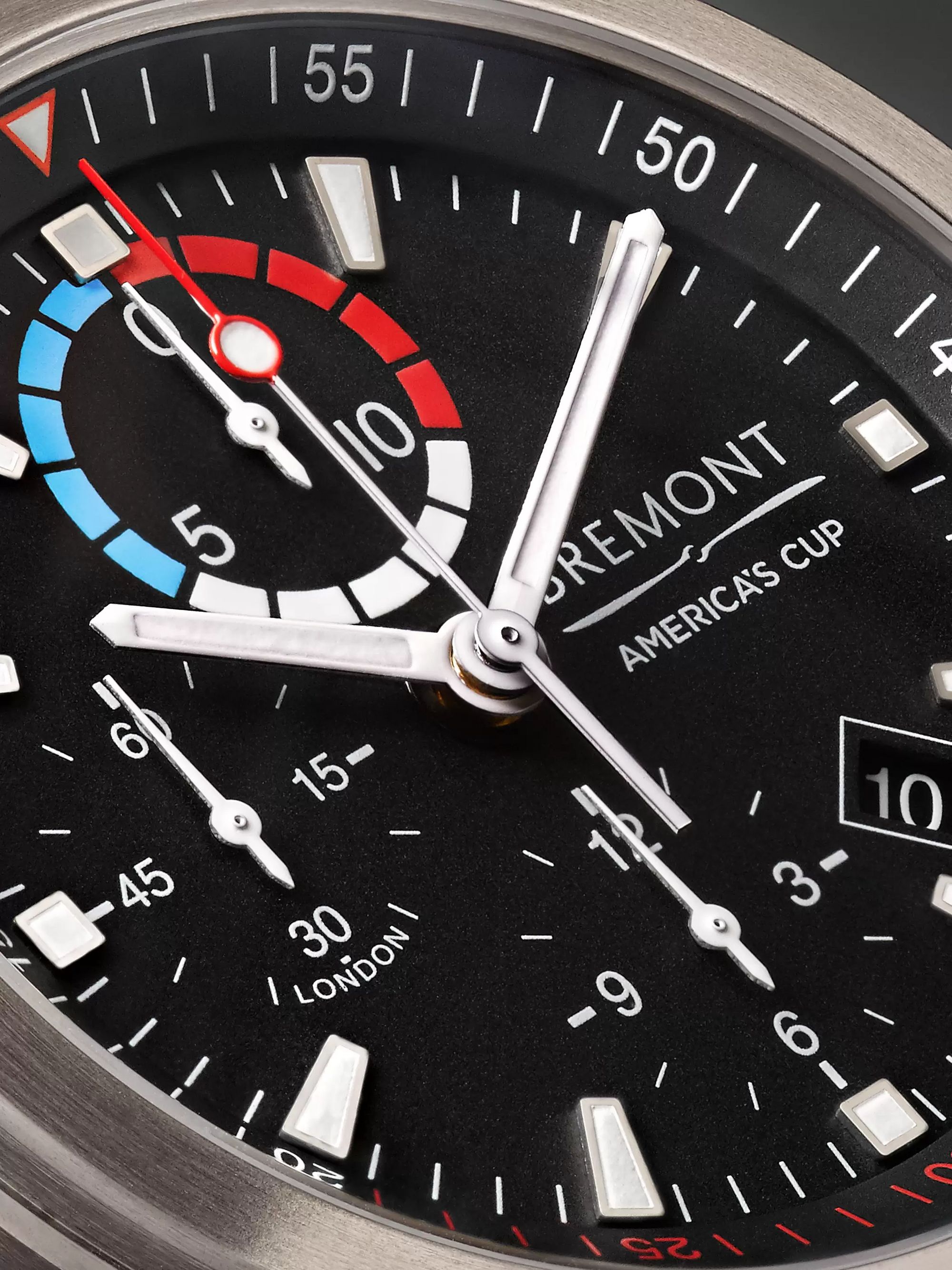 BREMONT AC-R-II America's Cup Automatic Regatta Chronograph 43mm Stainless Steel and Rubber Watch, Ref. No. 970380