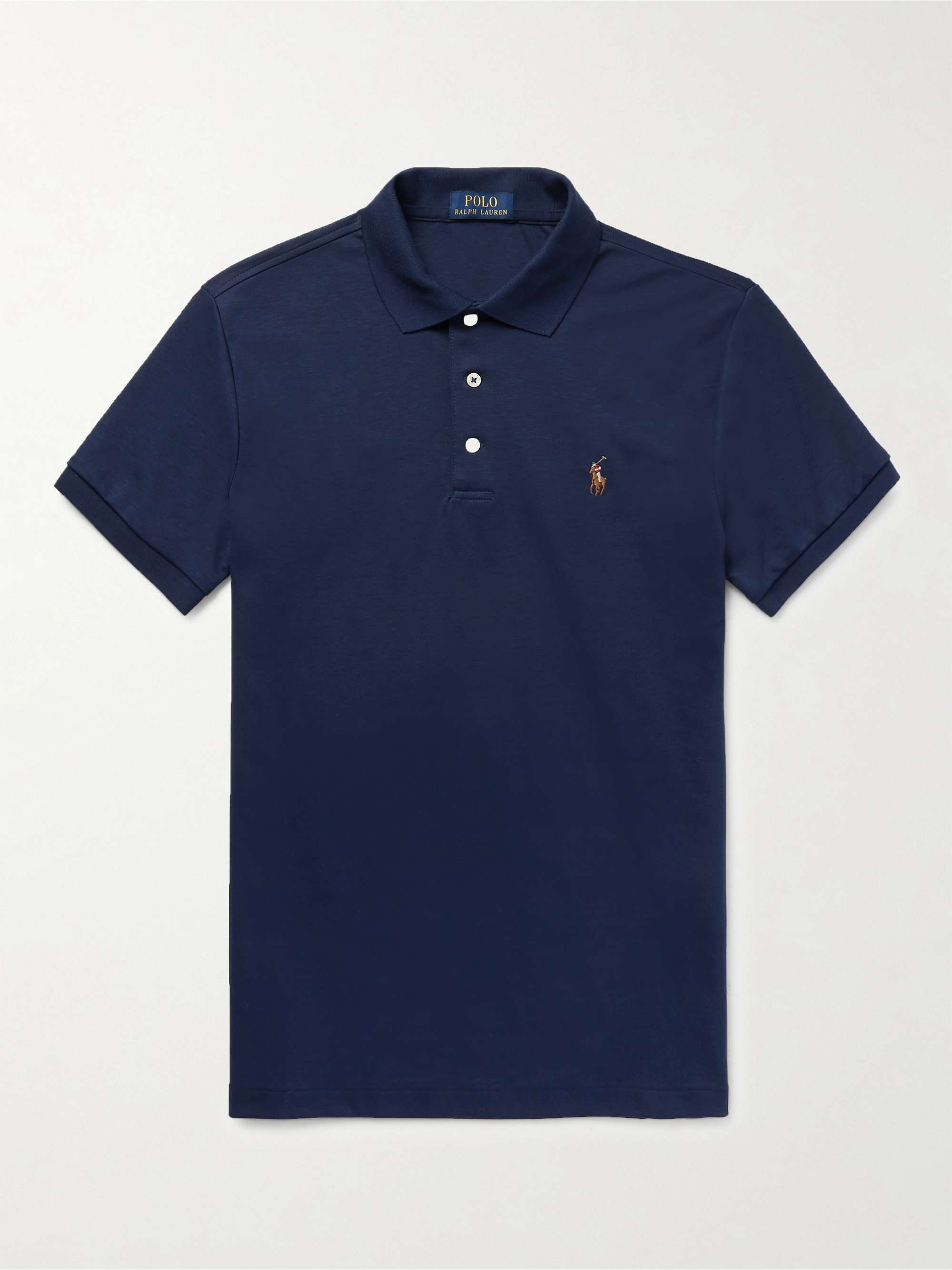 POLO RALPH LAUREN Slim-Fit Pima Cotton-Jersey Polo Shirt for Men | MR ...