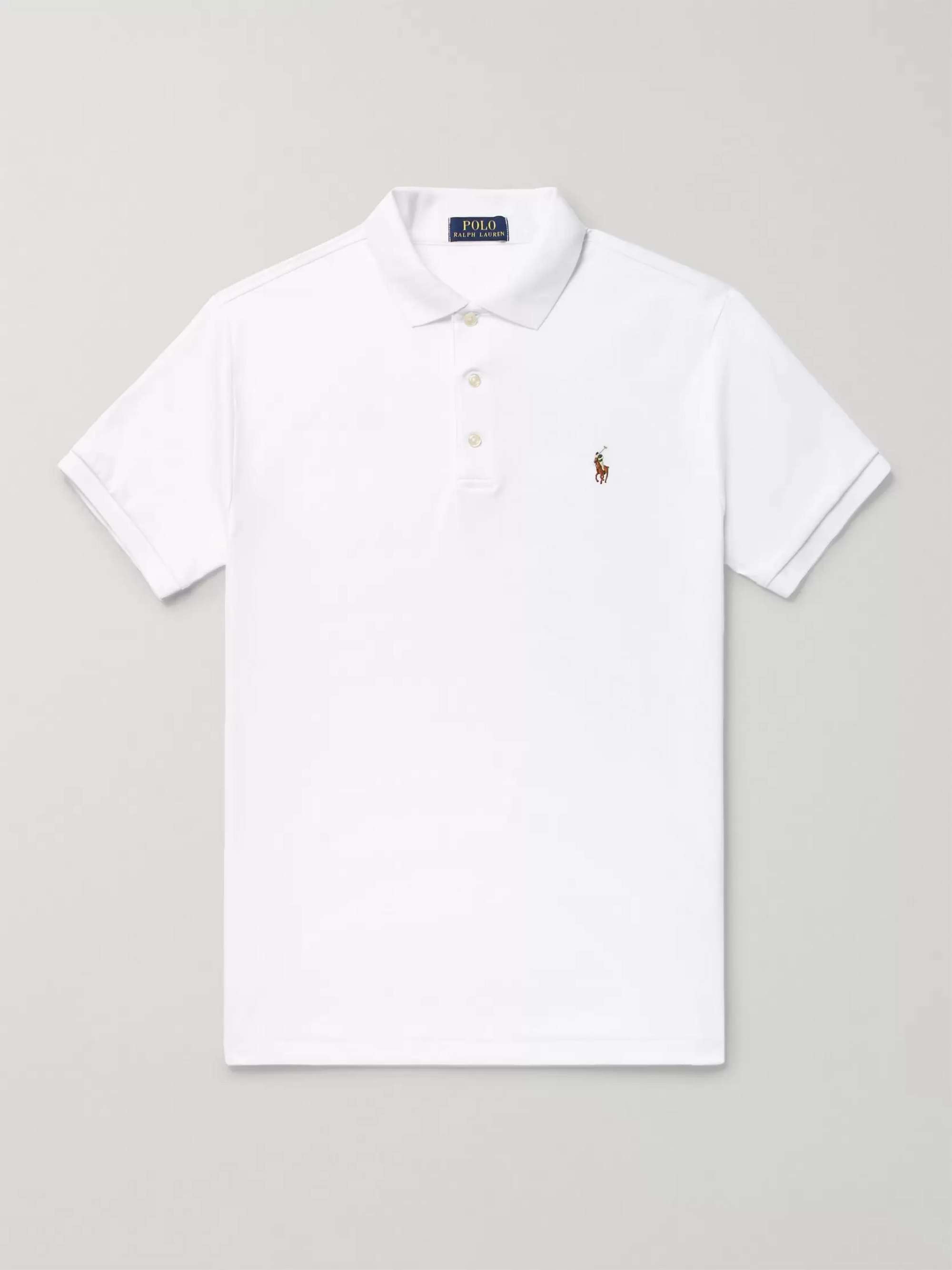 POLO RALPH LAUREN Slim-Fit Pima Cotton-Jersey Polo Shirt for Men | MR ...