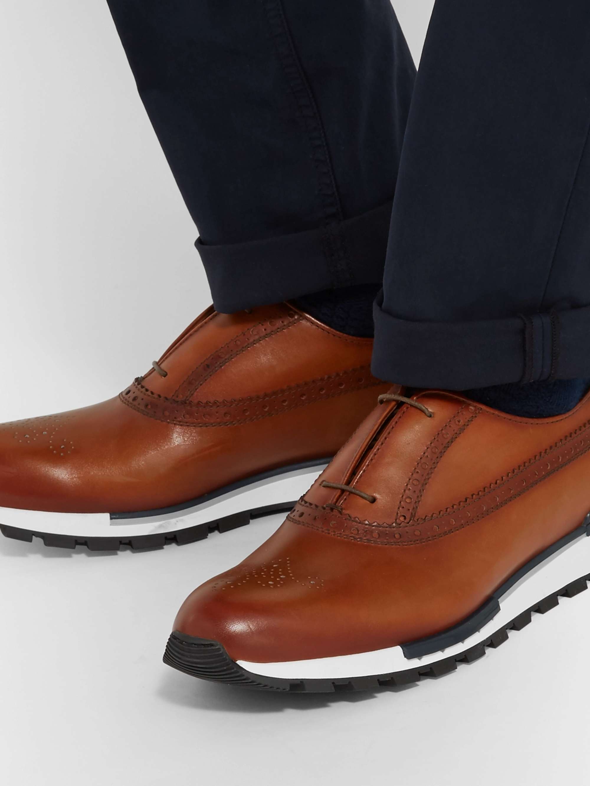 BERLUTI Fast Track Leather Brogue Sneakers
