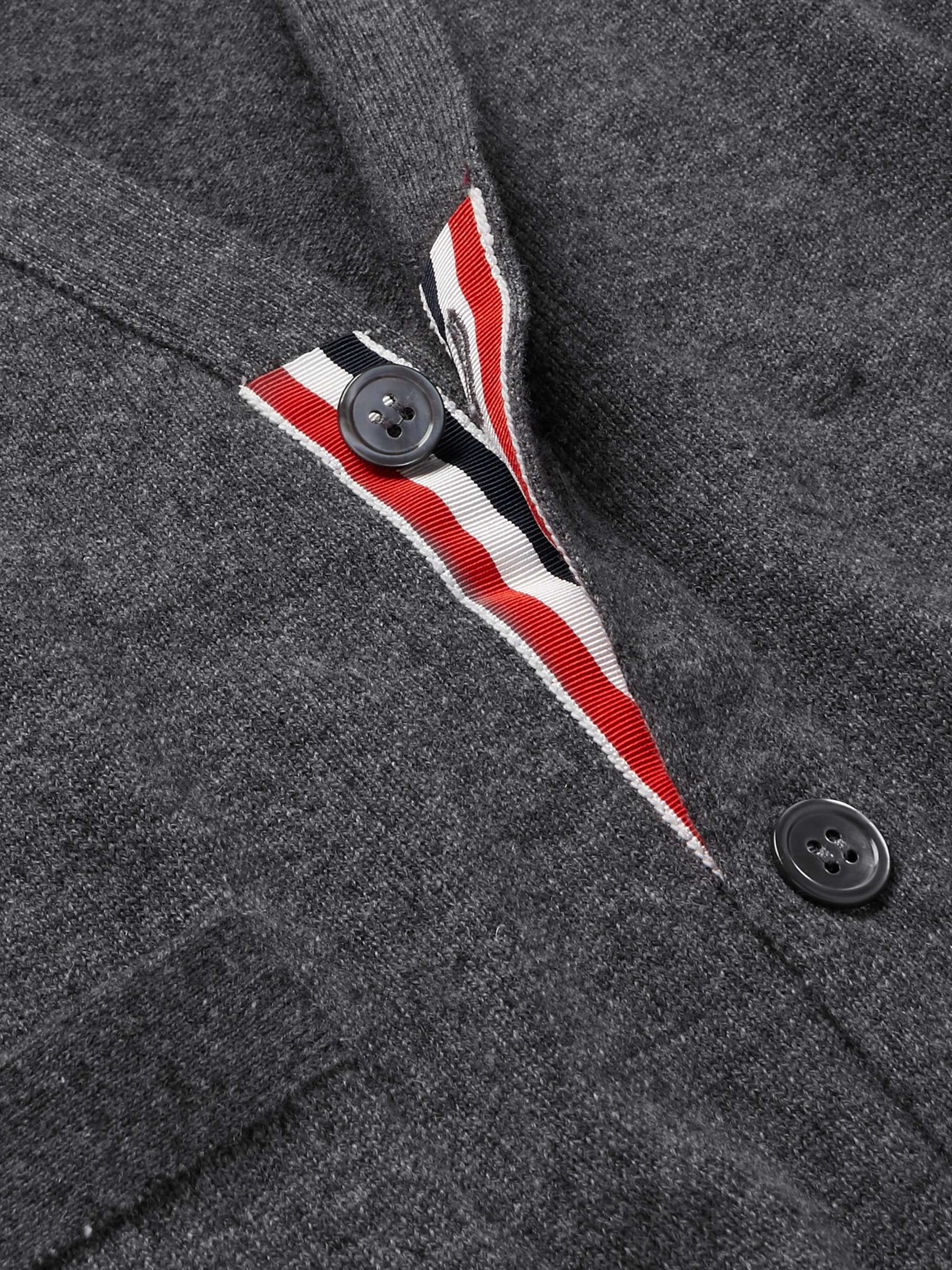 THOM BROWNE Slim-Fit Striped Cashmere Cardigan