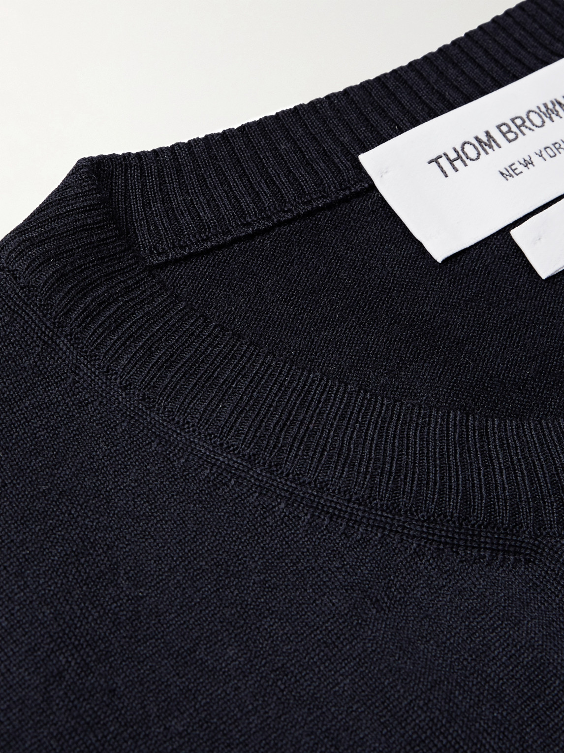 Shop Thom Browne Striped Merino Wool Sweater In Blue