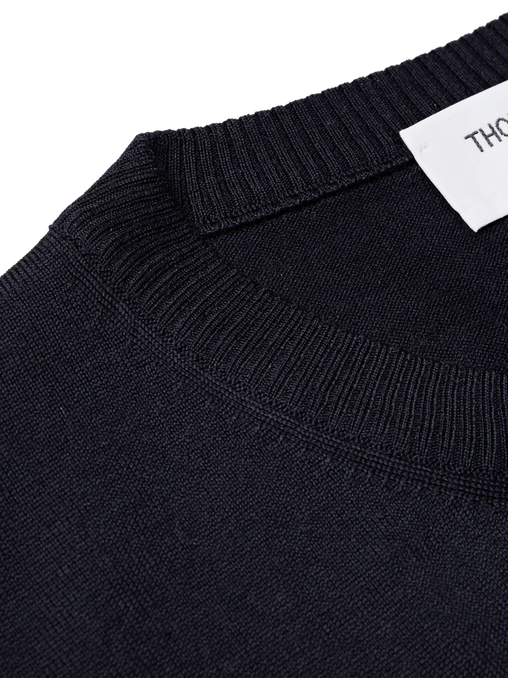 THOM BROWNE Striped Merino Wool Sweater