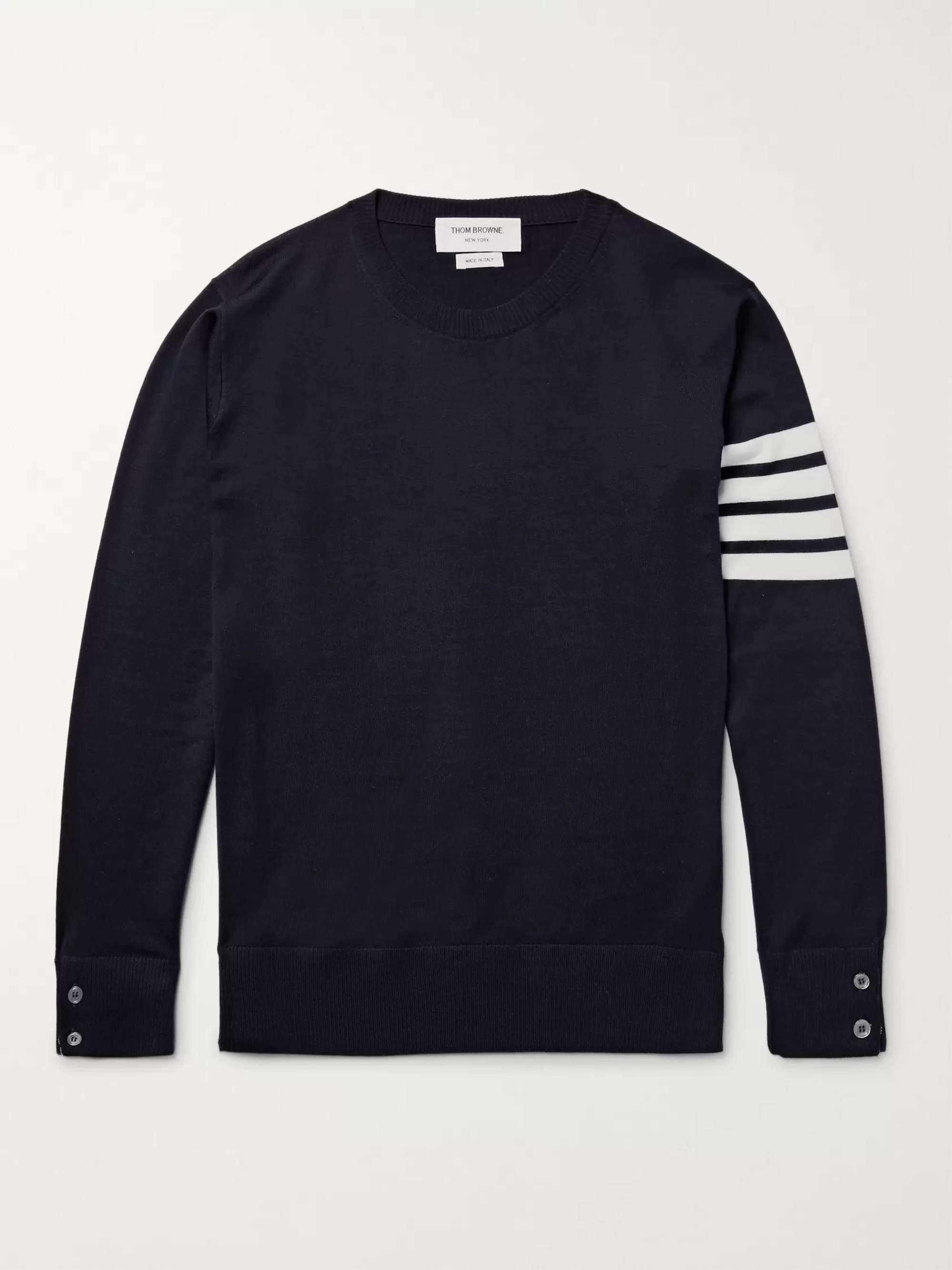 THOM BROWNE Striped Merino Wool Sweater
