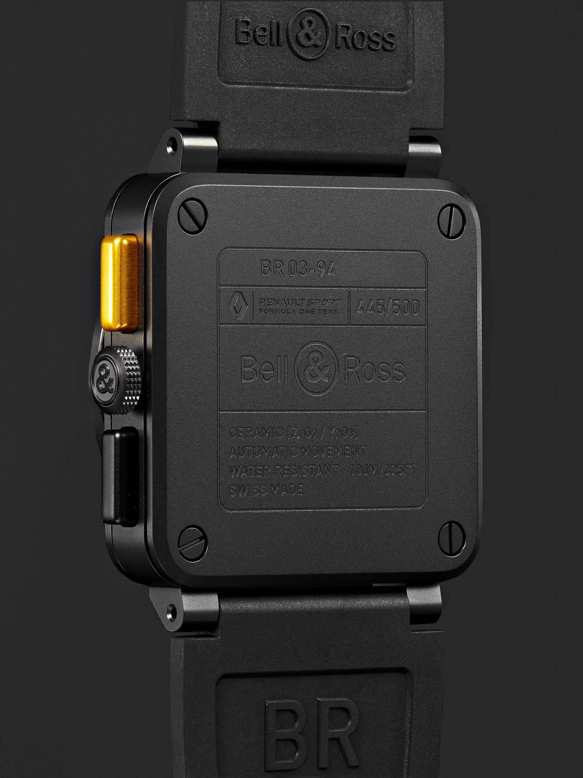 BELL & ROSS Limited Edition BR 03-94 RS17 42mm Ceramic and Rubber Chronograph Watch