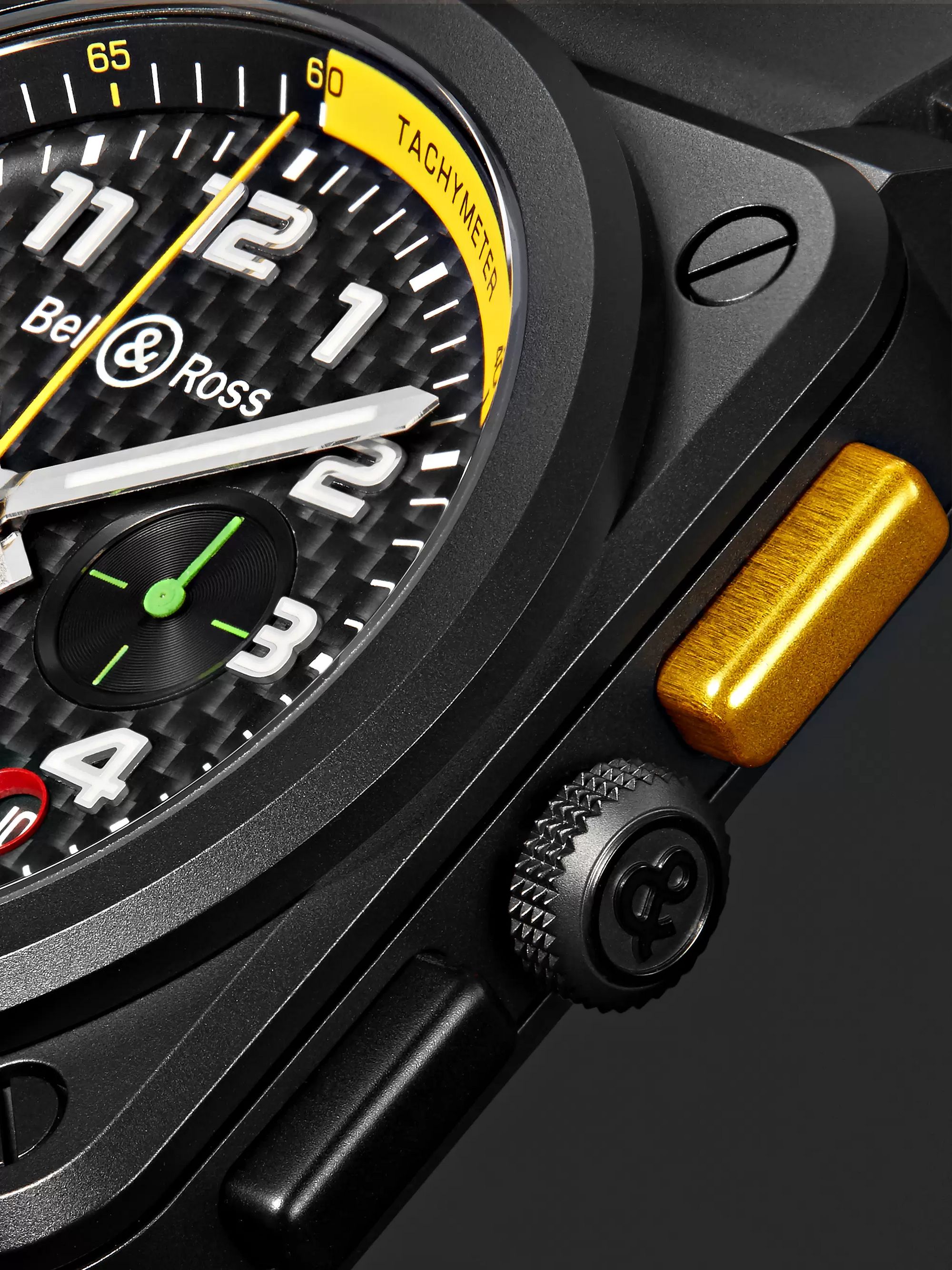 BELL & ROSS Limited Edition BR 03-94 RS17 42mm Ceramic and Rubber Chronograph Watch