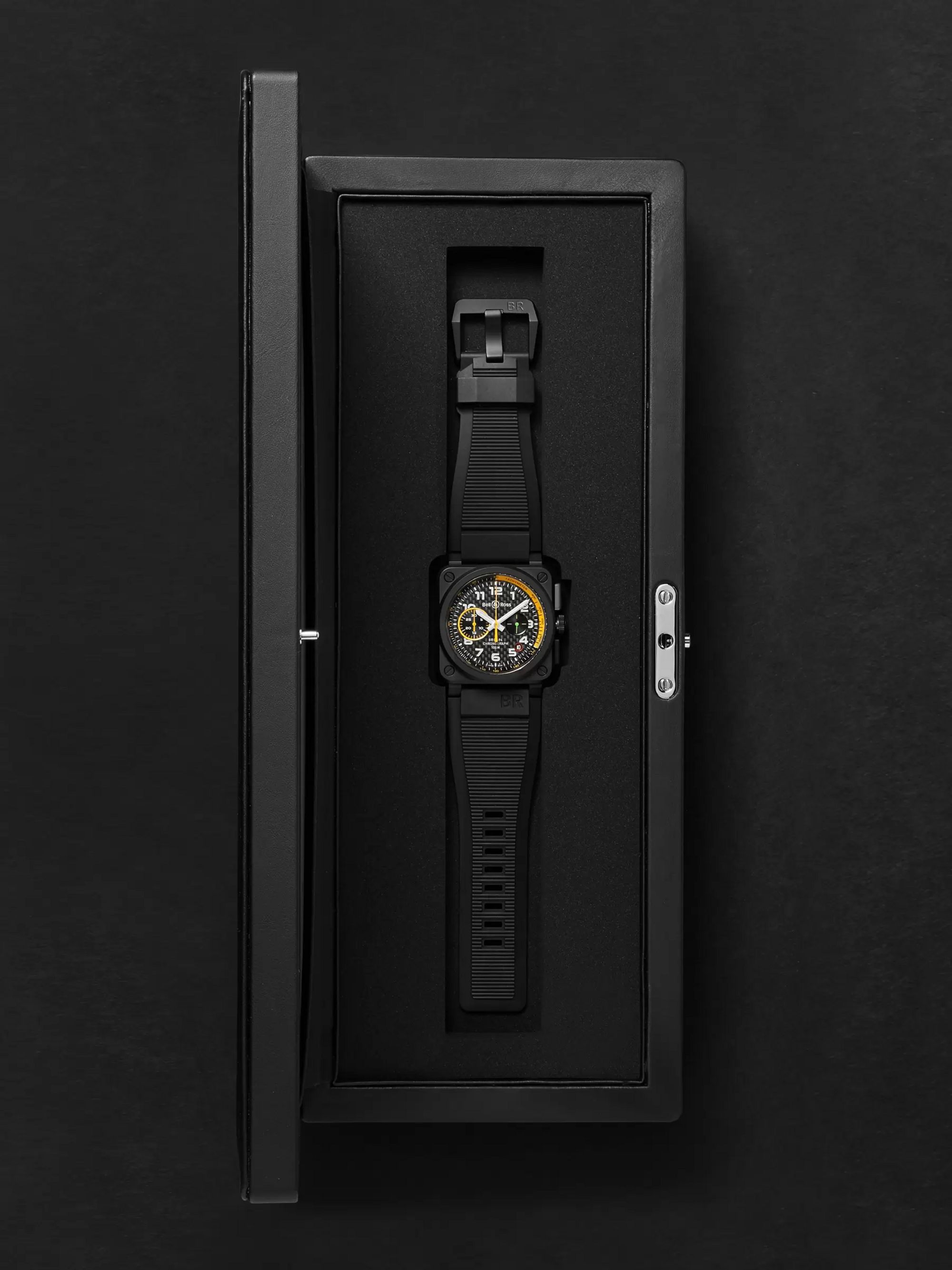 BELL & ROSS Limited Edition BR 03-94 RS17 42mm Ceramic and Rubber Chronograph Watch