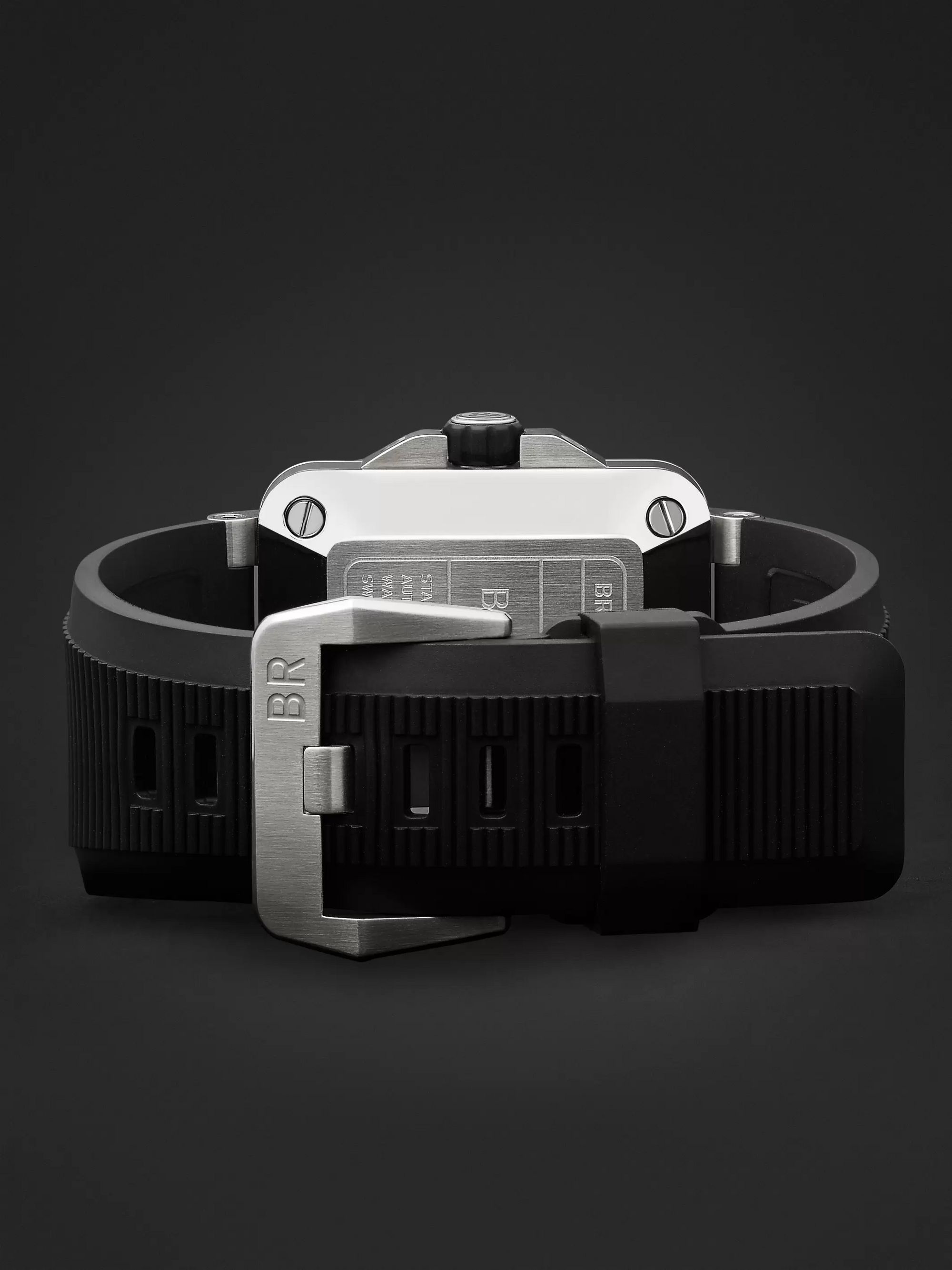 BELL & ROSS BR 03-92 Diver Automatic 42mm Stainless Steel and Rubber Watch, Ref. No. BR0392-­D-­BL-­ST/SRB