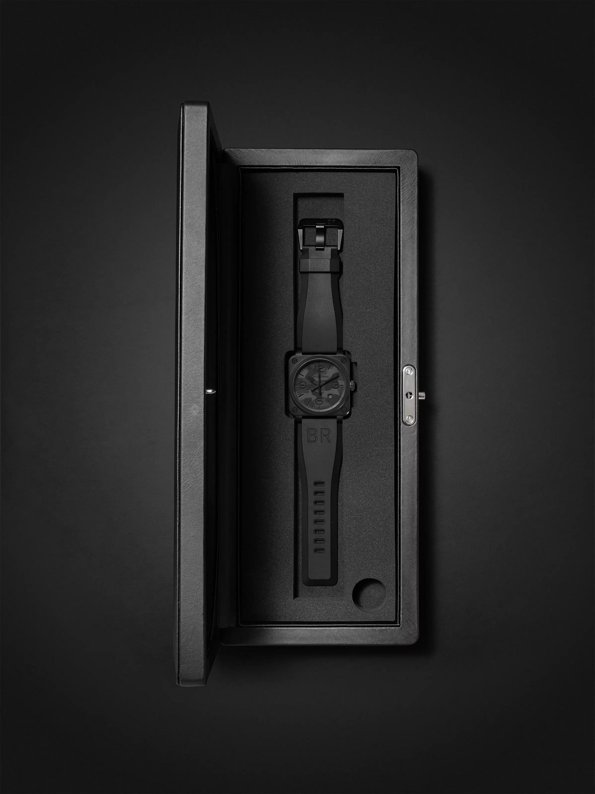 BELL & ROSS BR 03-92 Black Camo Automatic 42mm Ceramic and Rubber Watch, Ref. No. BR0392-­CAMO-­CE/SRB
