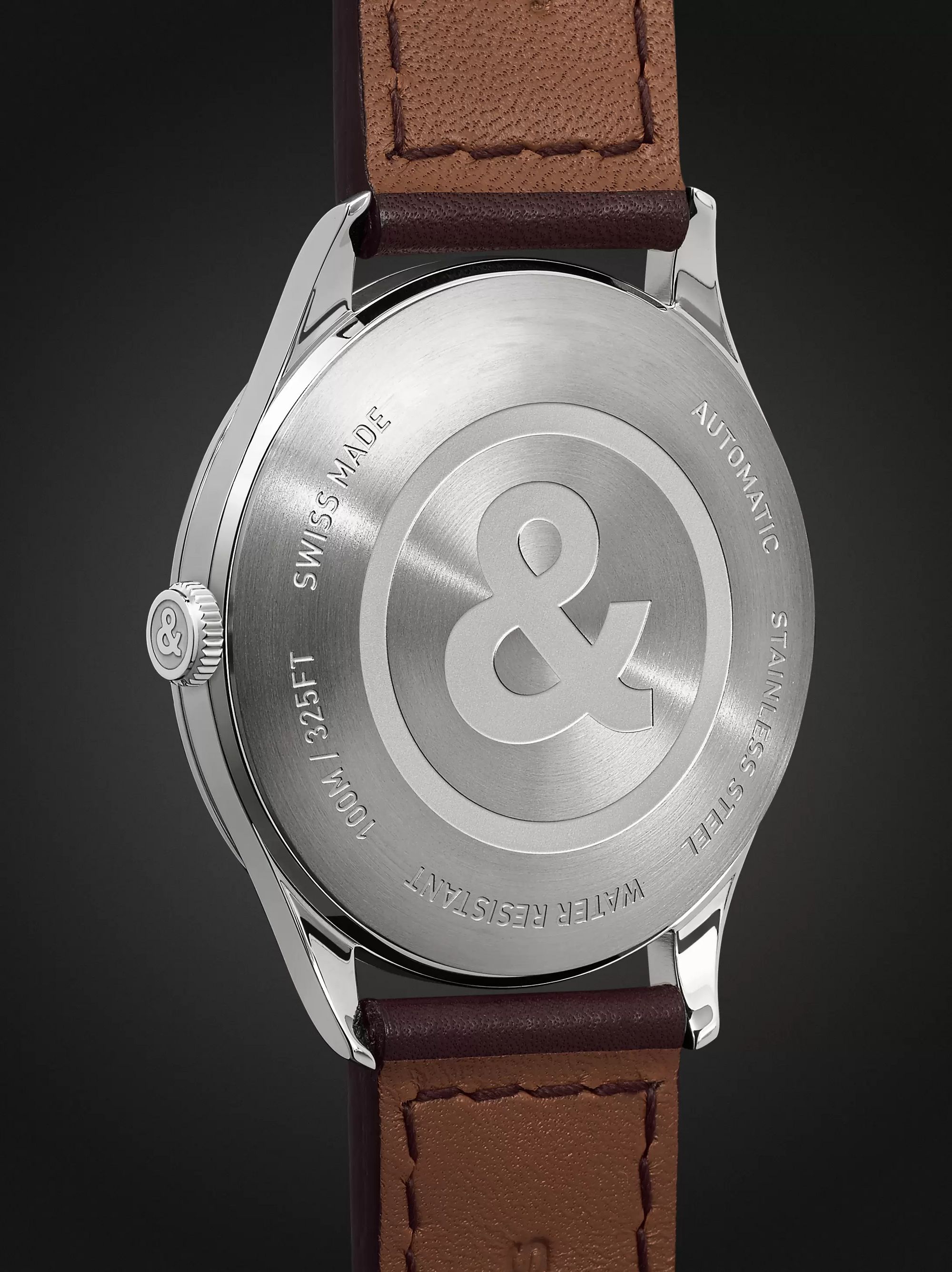 BELL & ROSS BR V1-92 Military Automatic 38.5mm Stainless Steel and Leather Watch, Ref. No. BRV192-MIL-ST/SCA