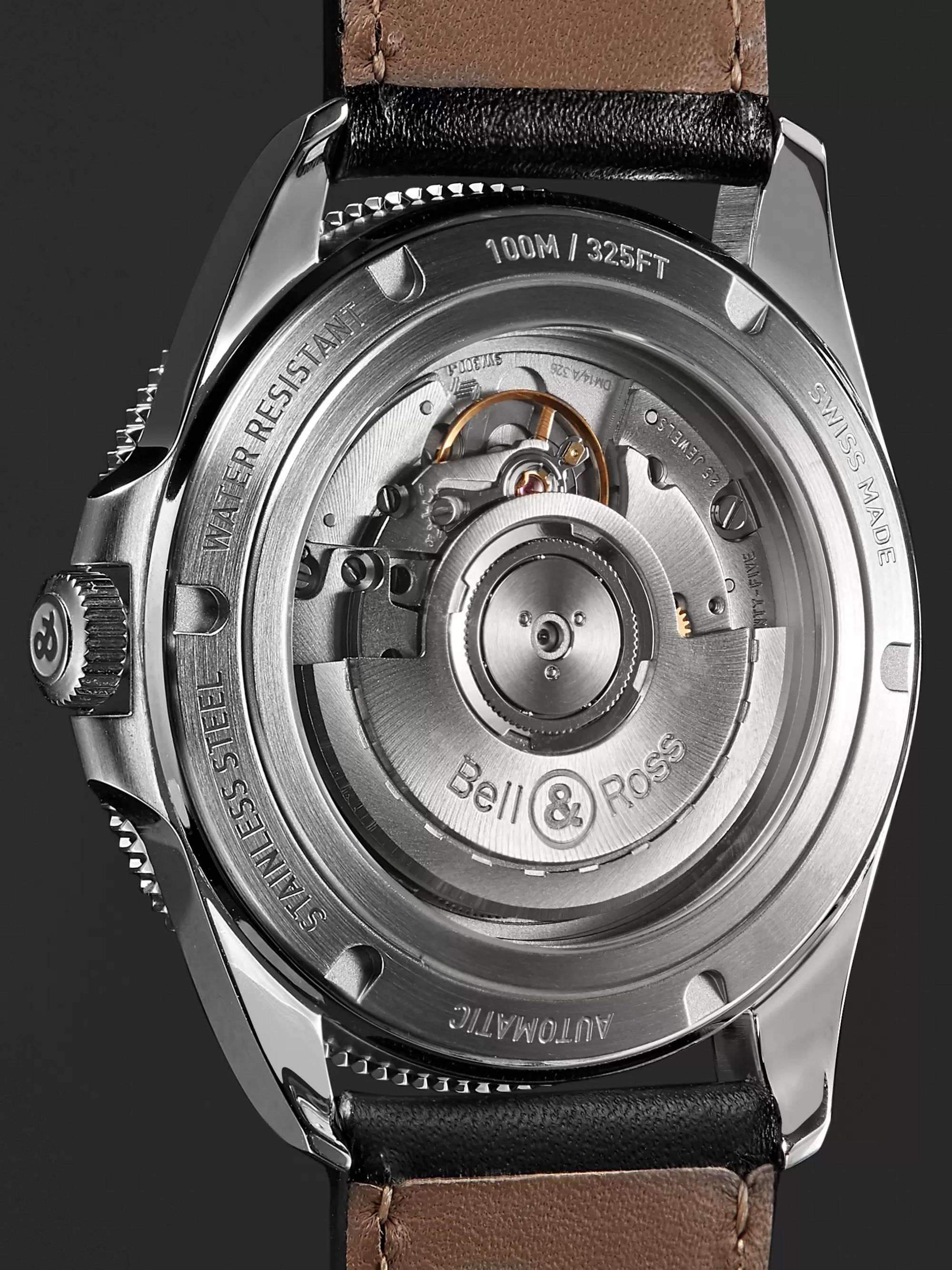 BELL & ROSS BR V2-92 Automatic 41mm Stainless Steel and Leather Watch, Ref. No. BRV292-­‐BL-­‐ST/SCA