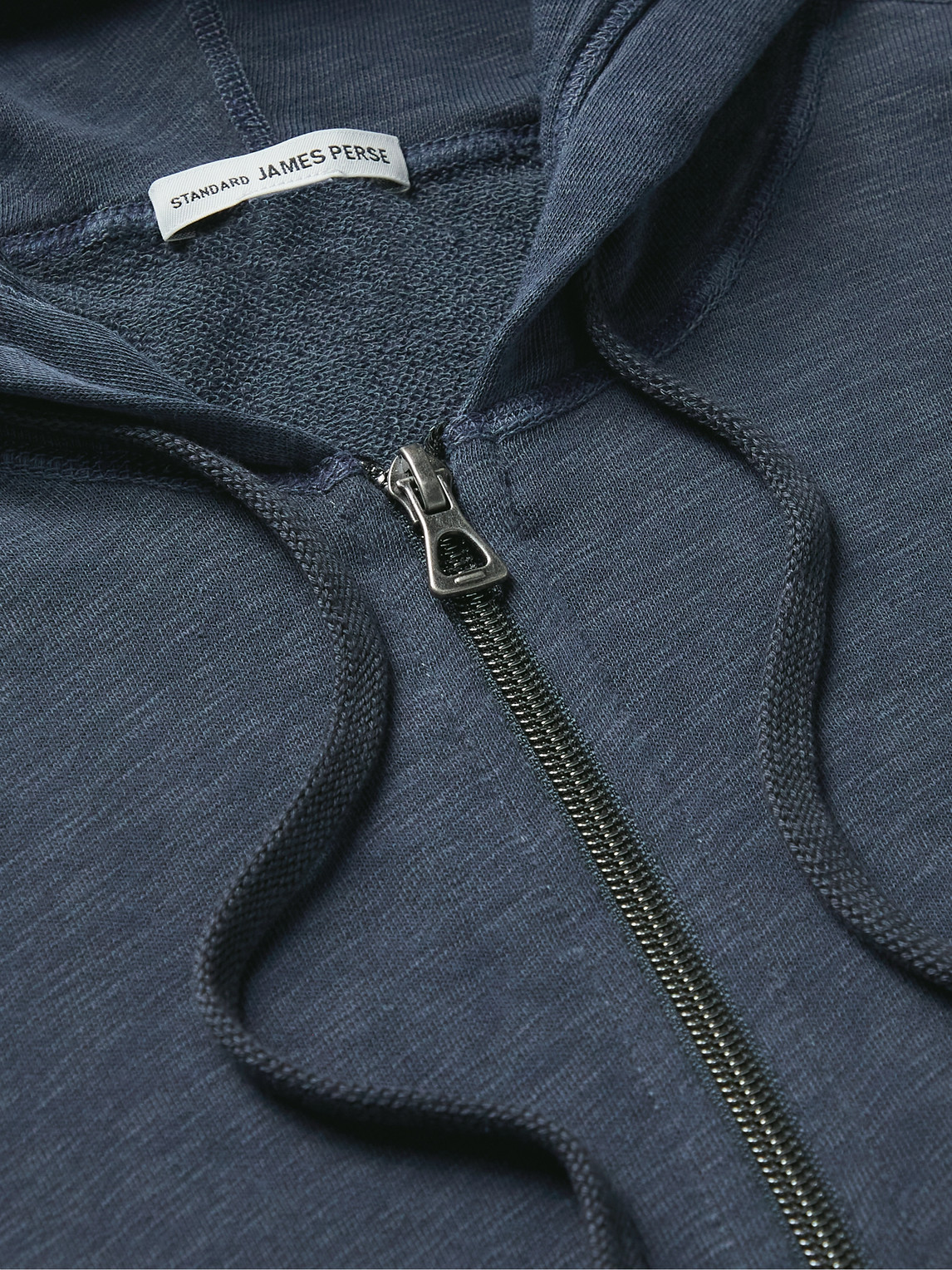 Shop James Perse Loopback Supima Cotton-jersey Zip-up Hoodie In Blue