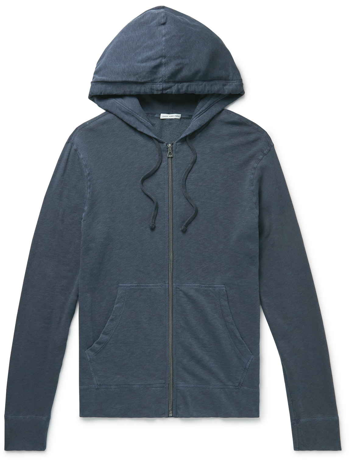 Shop James Perse Loopback Supima Cotton-jersey Zip-up Hoodie In Blue