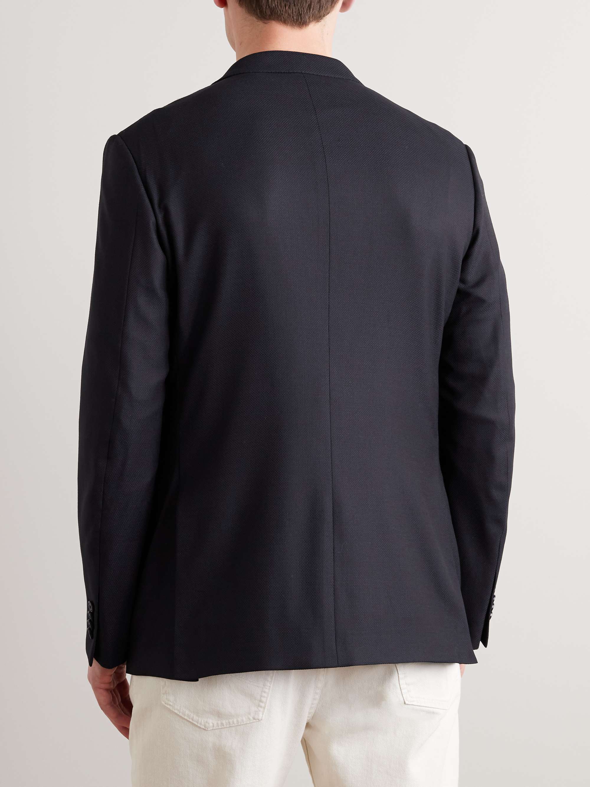ZEGNA Navy 10-Pocket Stretch Wool and Silk-Blend Blazer