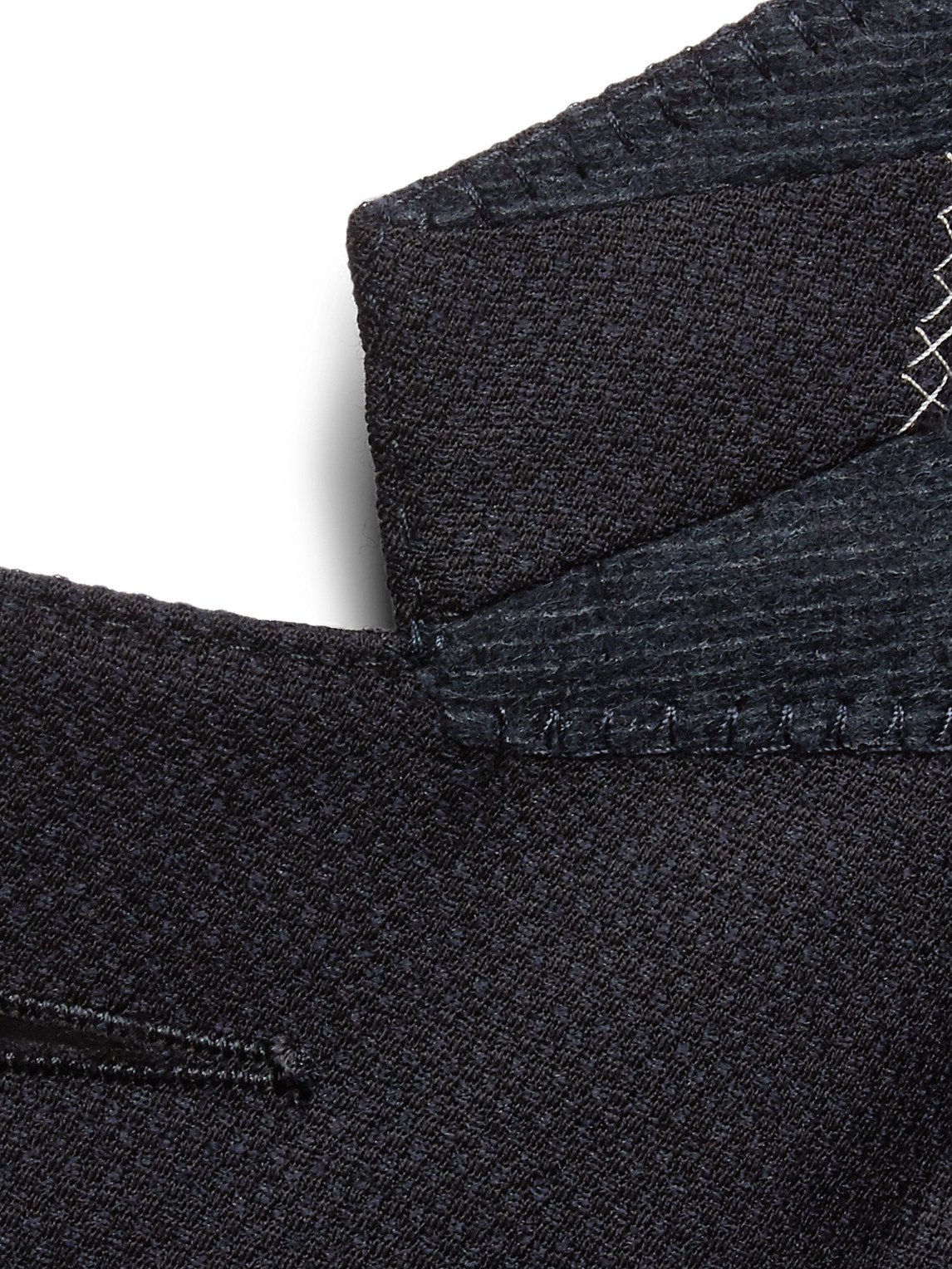 Shop Ermenegildo Zegna Navy 10-pocket Stretch Wool And Silk-blend Blazer In Blue