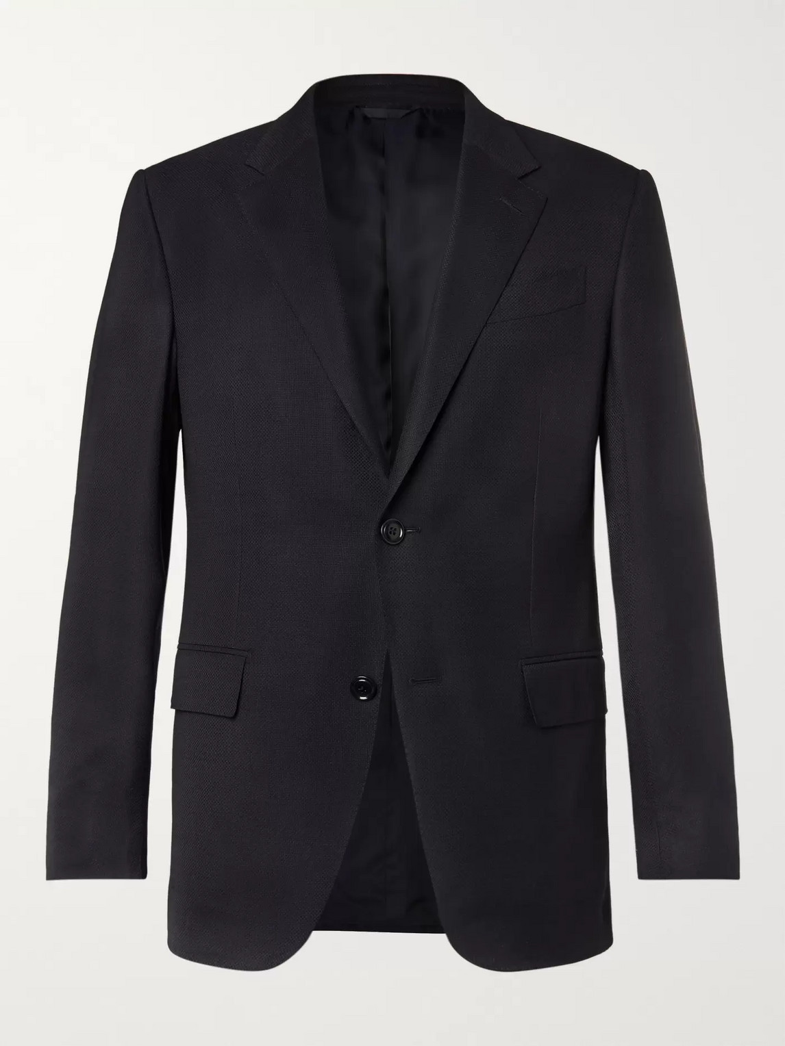 Zegna Navy 10-Pocket Stretch Wool and Silk-Blend Blazer - Men