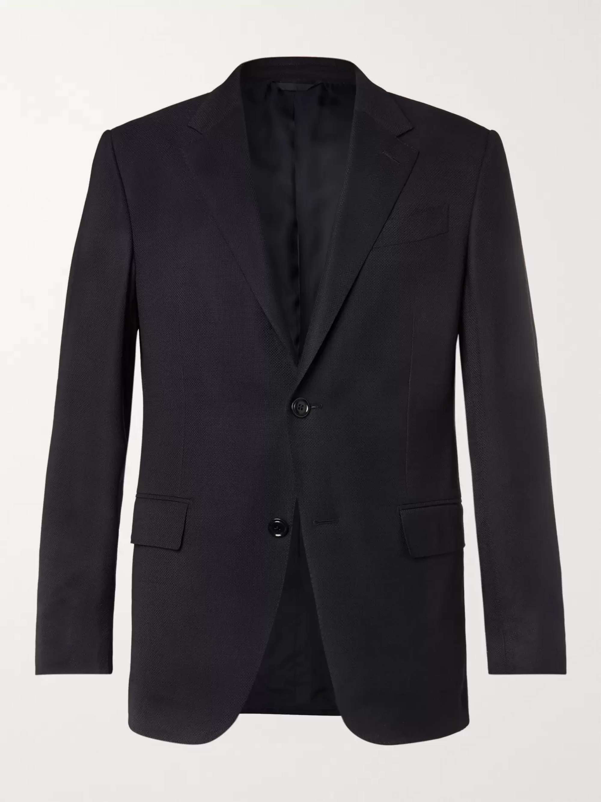 ZEGNA ストレッチウール&シルク混 10ポケット ブレザー ネイビー ZEGNA ストレッチウール&シルク混 10ポケット ブレザー ネイビー