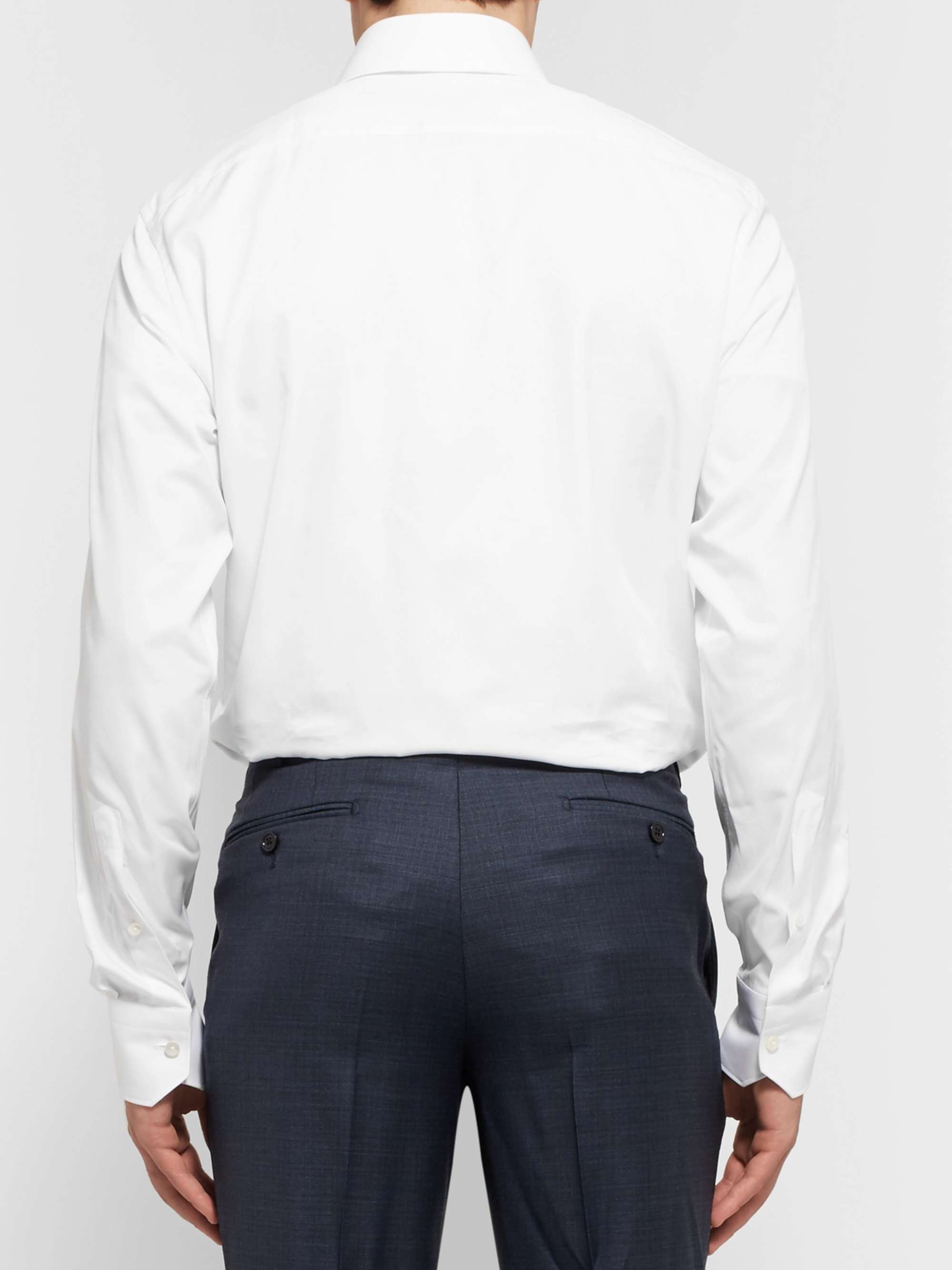 ZEGNA Trofeo Slim-Fit Cutaway-Collar Cotton-Poplin Shirt