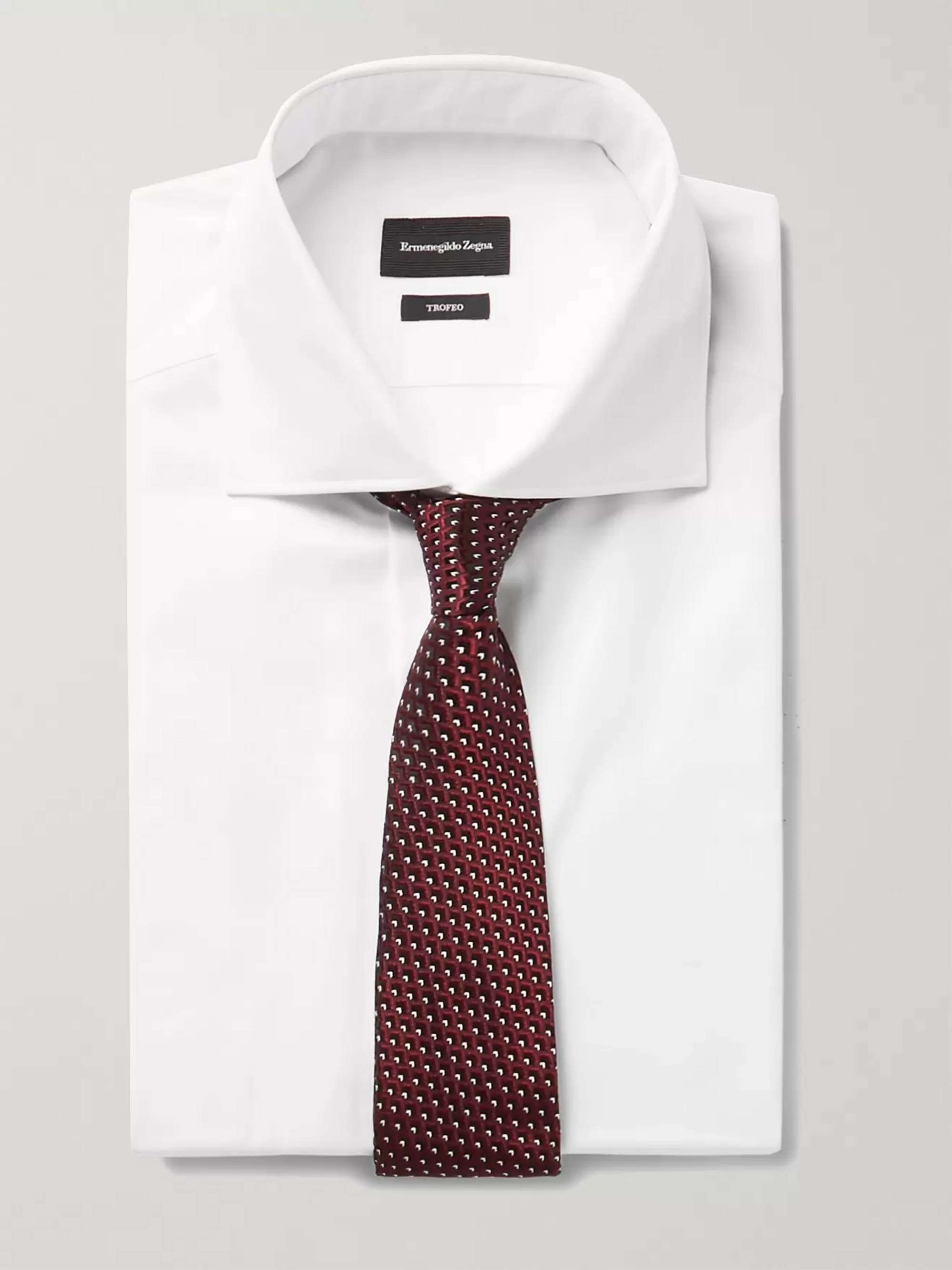 ZEGNA Trofeo Slim-Fit Cutaway-Collar Cotton-Poplin Shirt