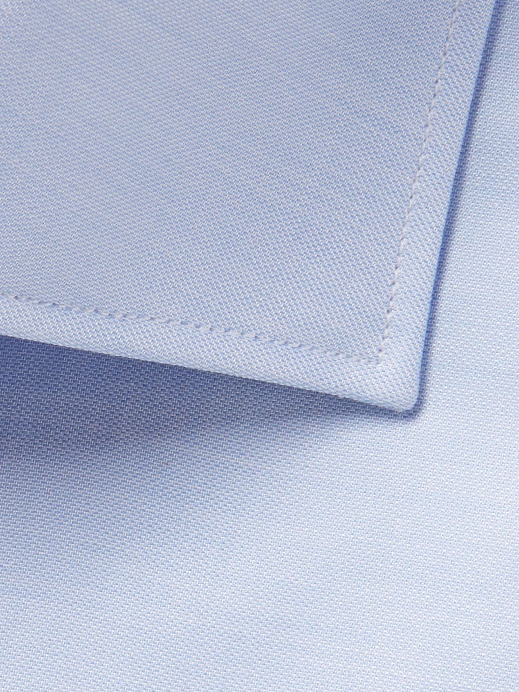 Light Blue Poplin Stretch Slim Fit Single Cuff Cutaway Collar