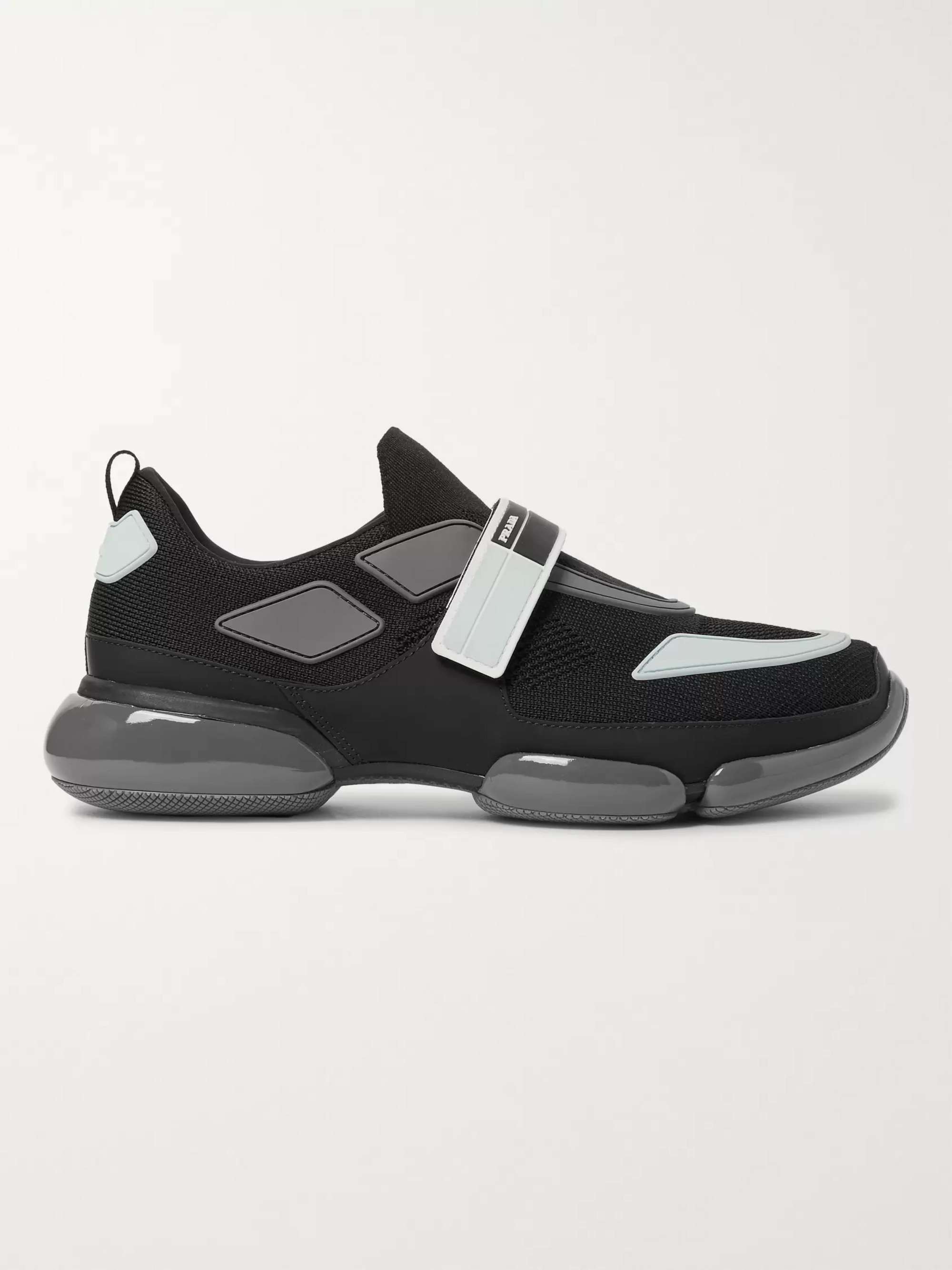 PRADA Cloudbust Mesh, Rubber and Leather Sneakers for Men | MR PORTER