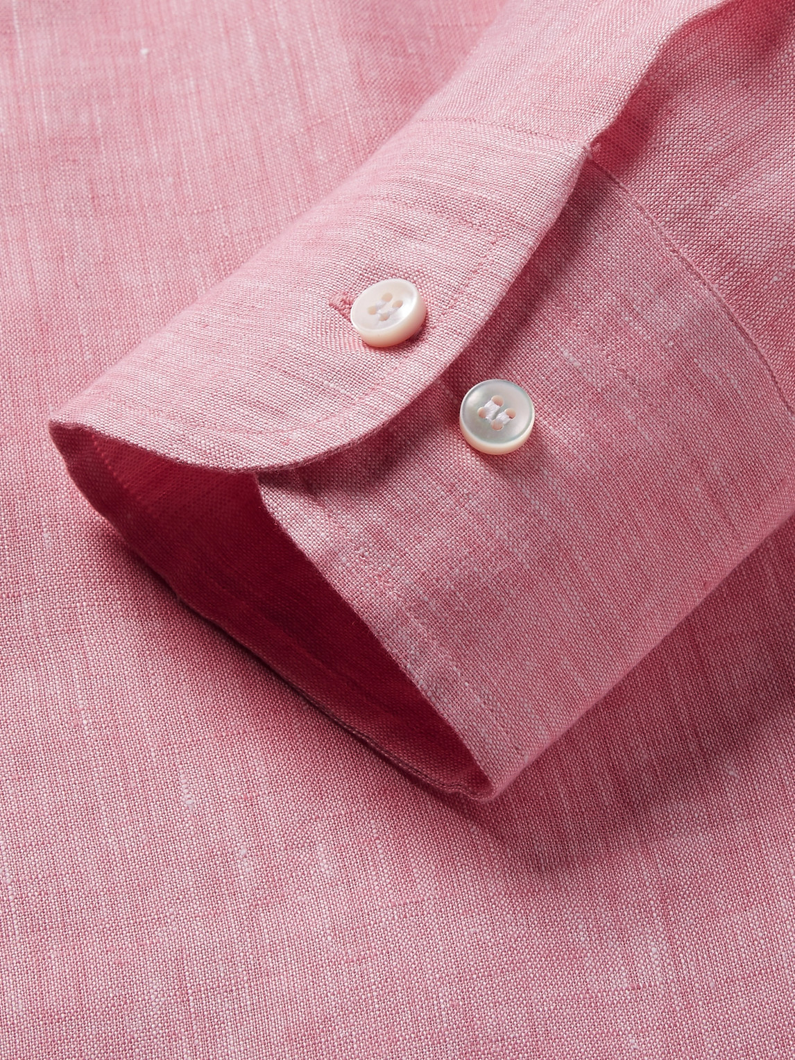Shop Loro Piana Slub Linen Shirt In Pink