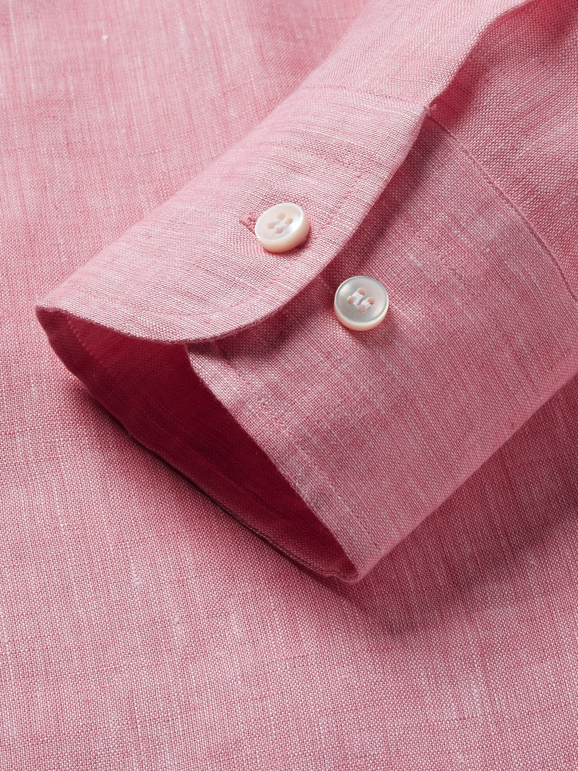 Loro Piana Men's Andrew Long-sleeve Linen Shirt In Pink