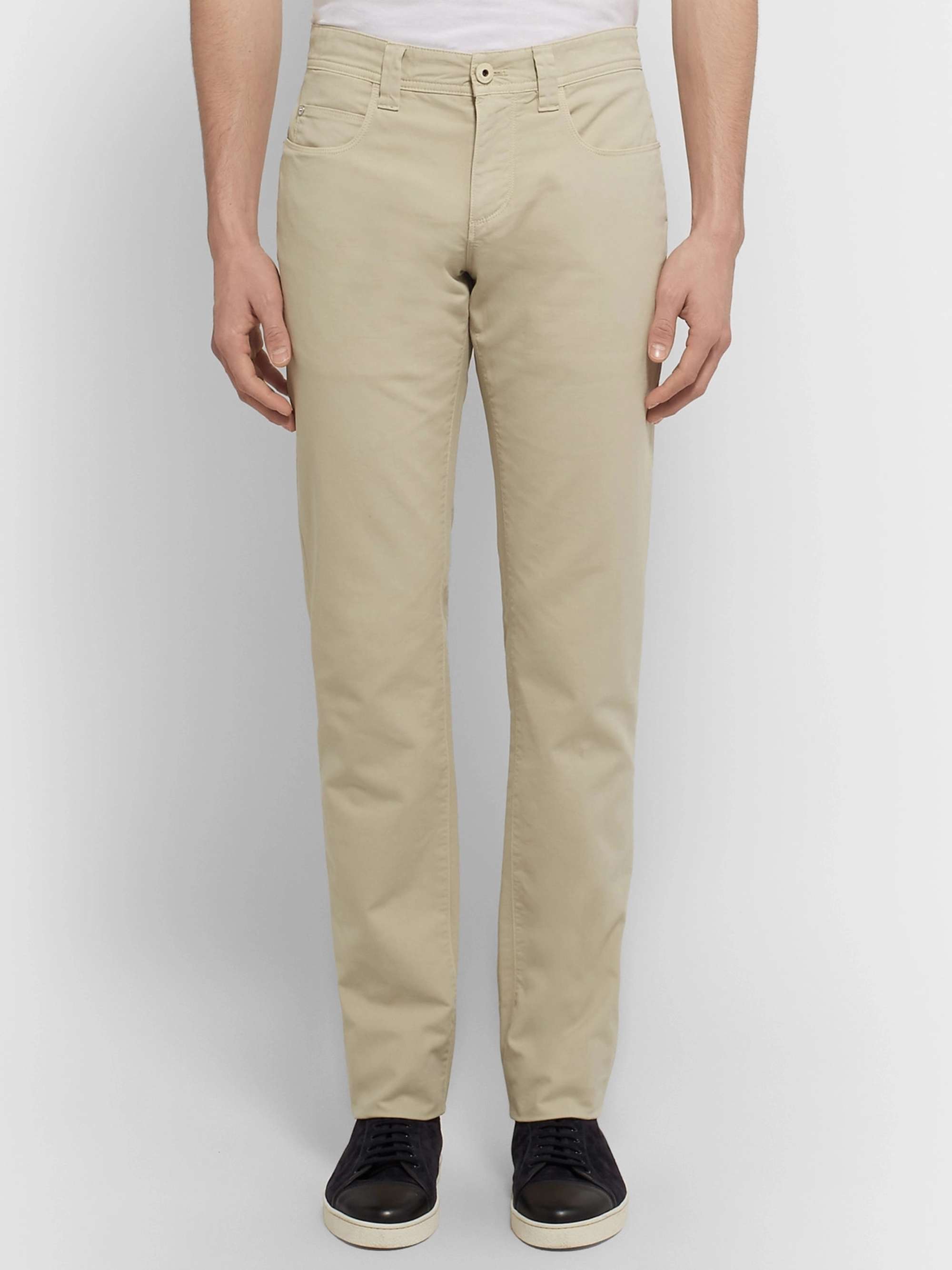 LORO PIANA Slim-Fit Stretch-Cotton Trousers