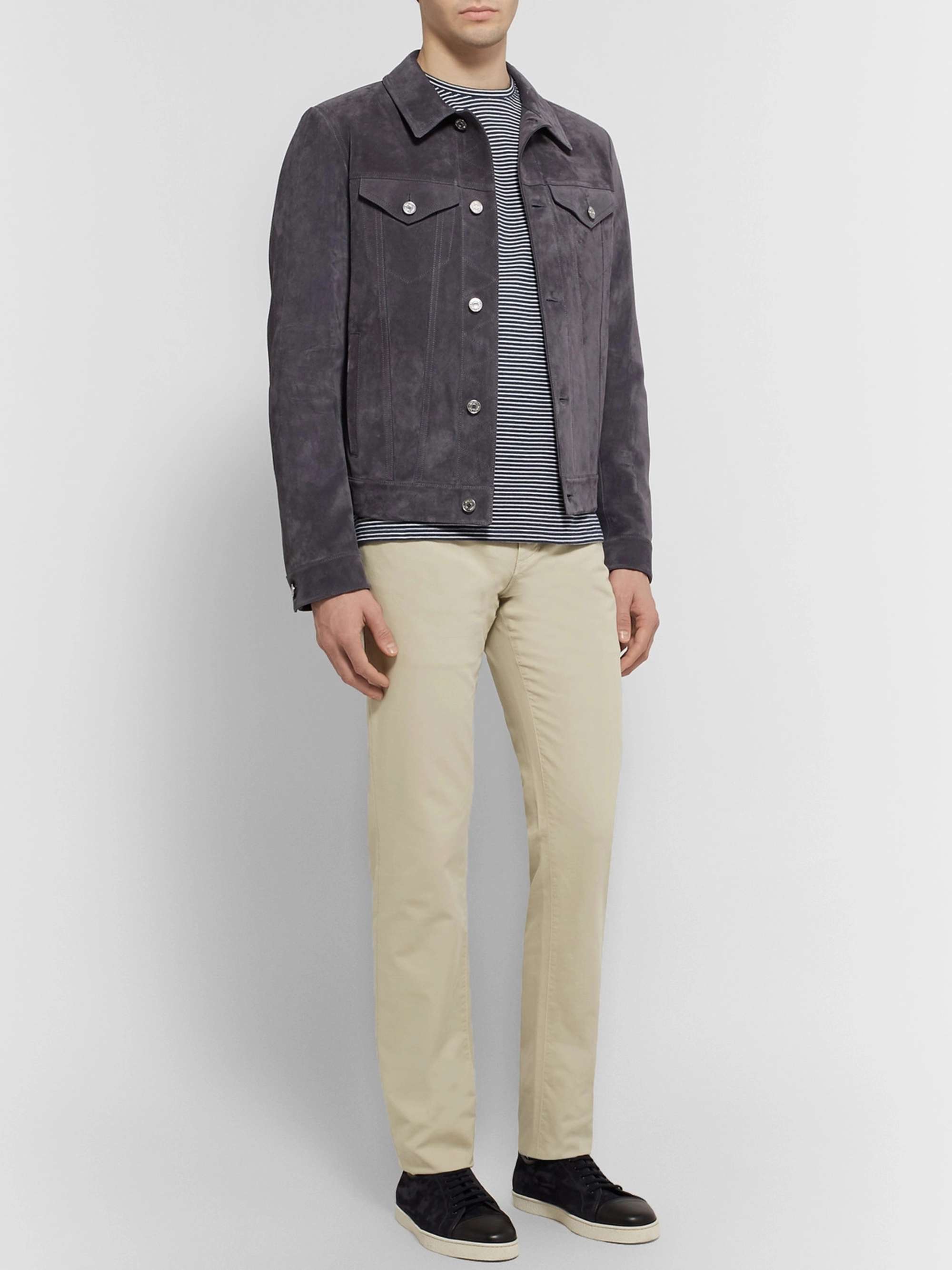 LORO PIANA Slim-Fit Stretch-Cotton Trousers