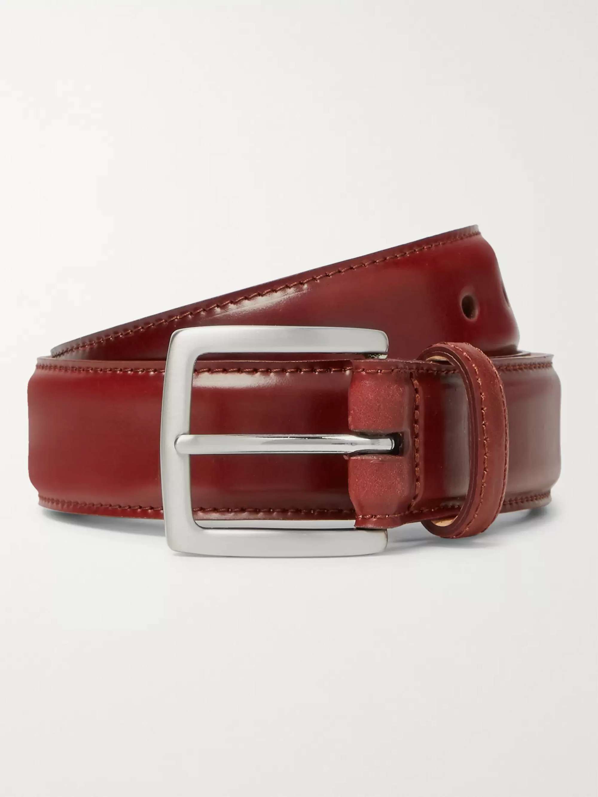 Shell cordovan belt top