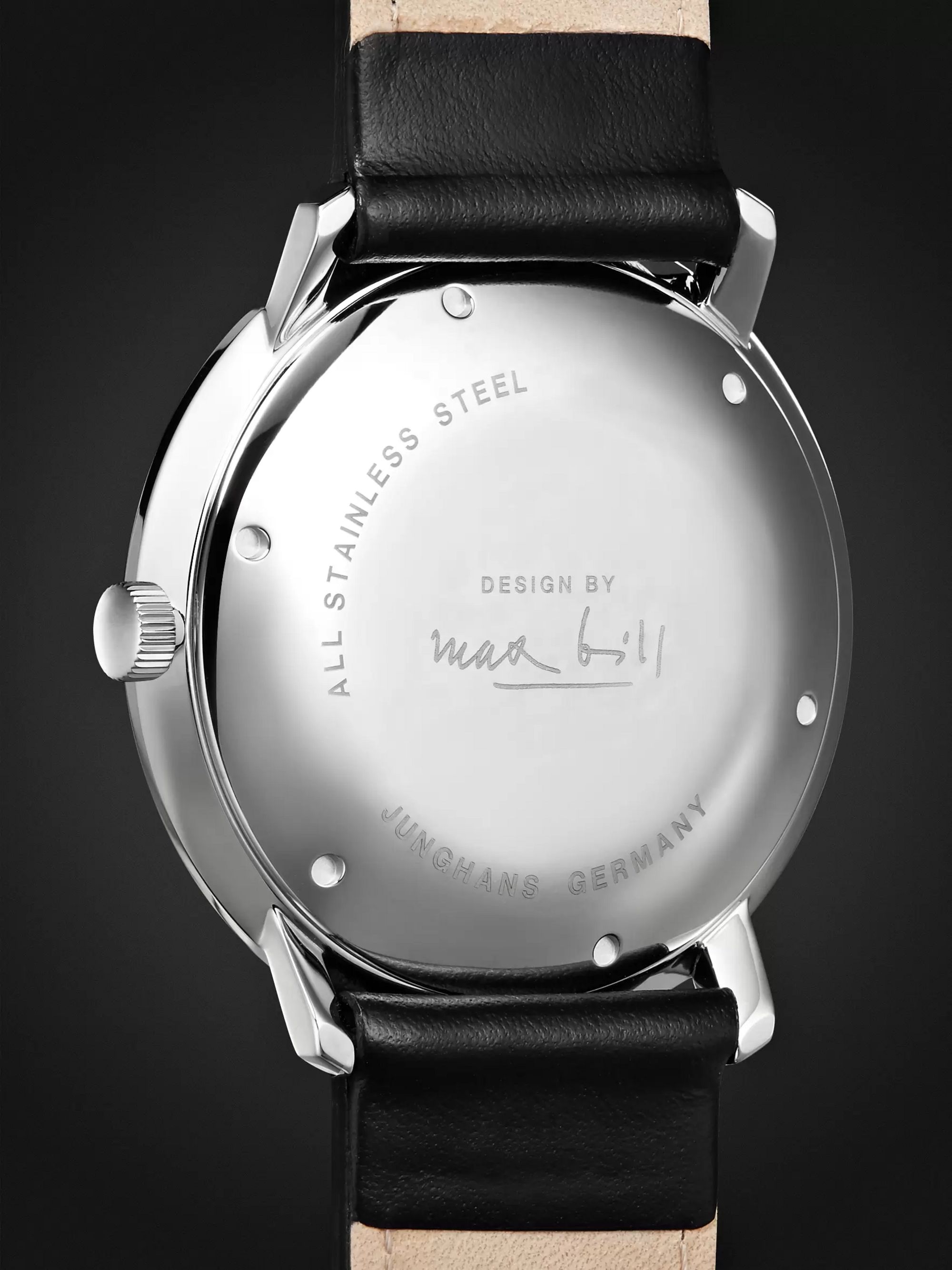 JUNGHANS Max Bill Automatic 38mm Stainless Steel and Leather Watch, Ref. No. 027/3501.00
