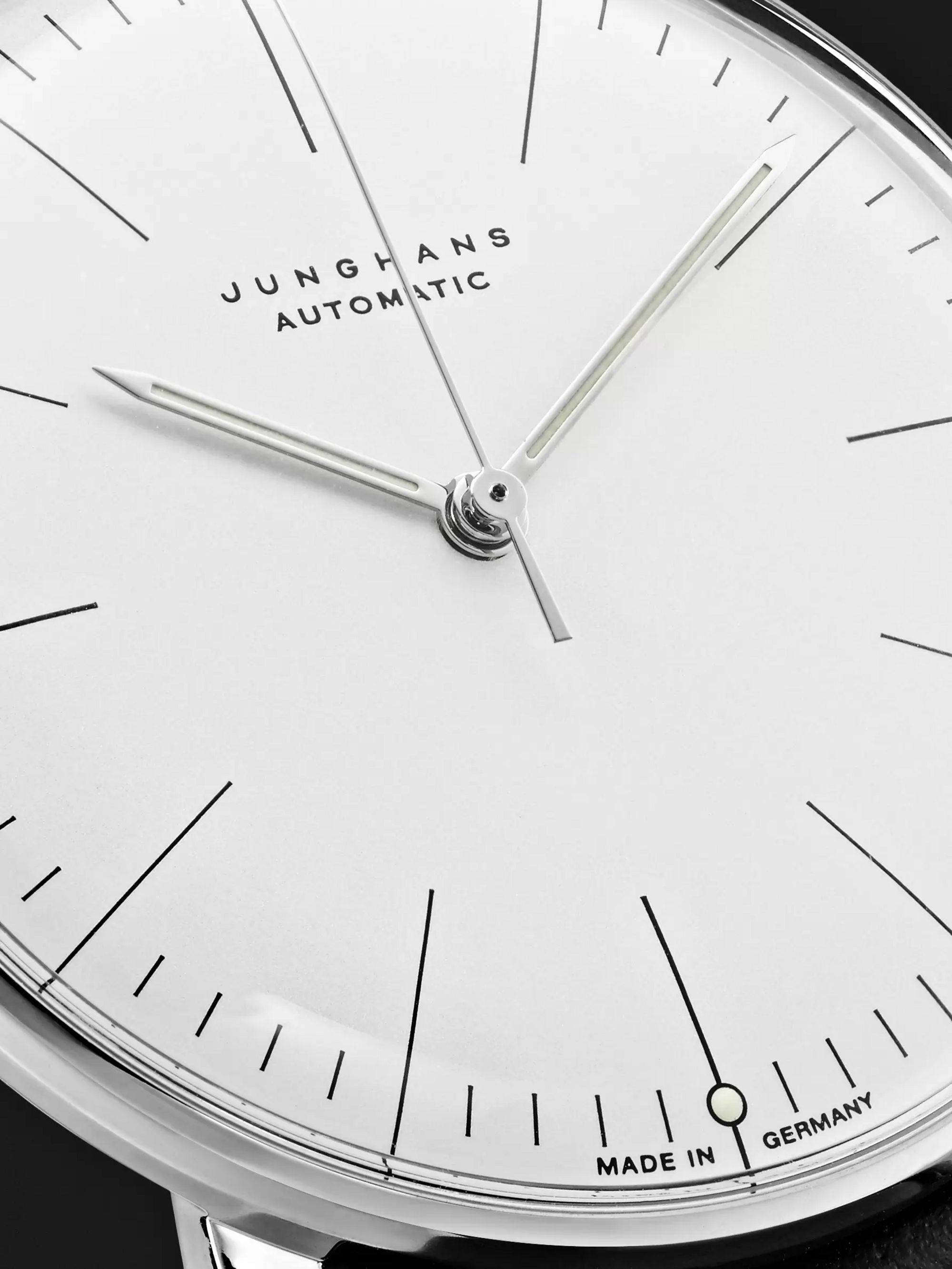 JUNGHANS Max Bill Automatic 38mm Stainless Steel and Leather Watch, Ref. No. 027/3501.00
