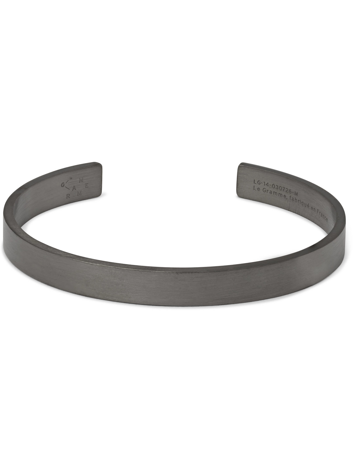 Le Gramme Le 21 Brushed Ruthenium-plated Sterling Silver Cuff In Black