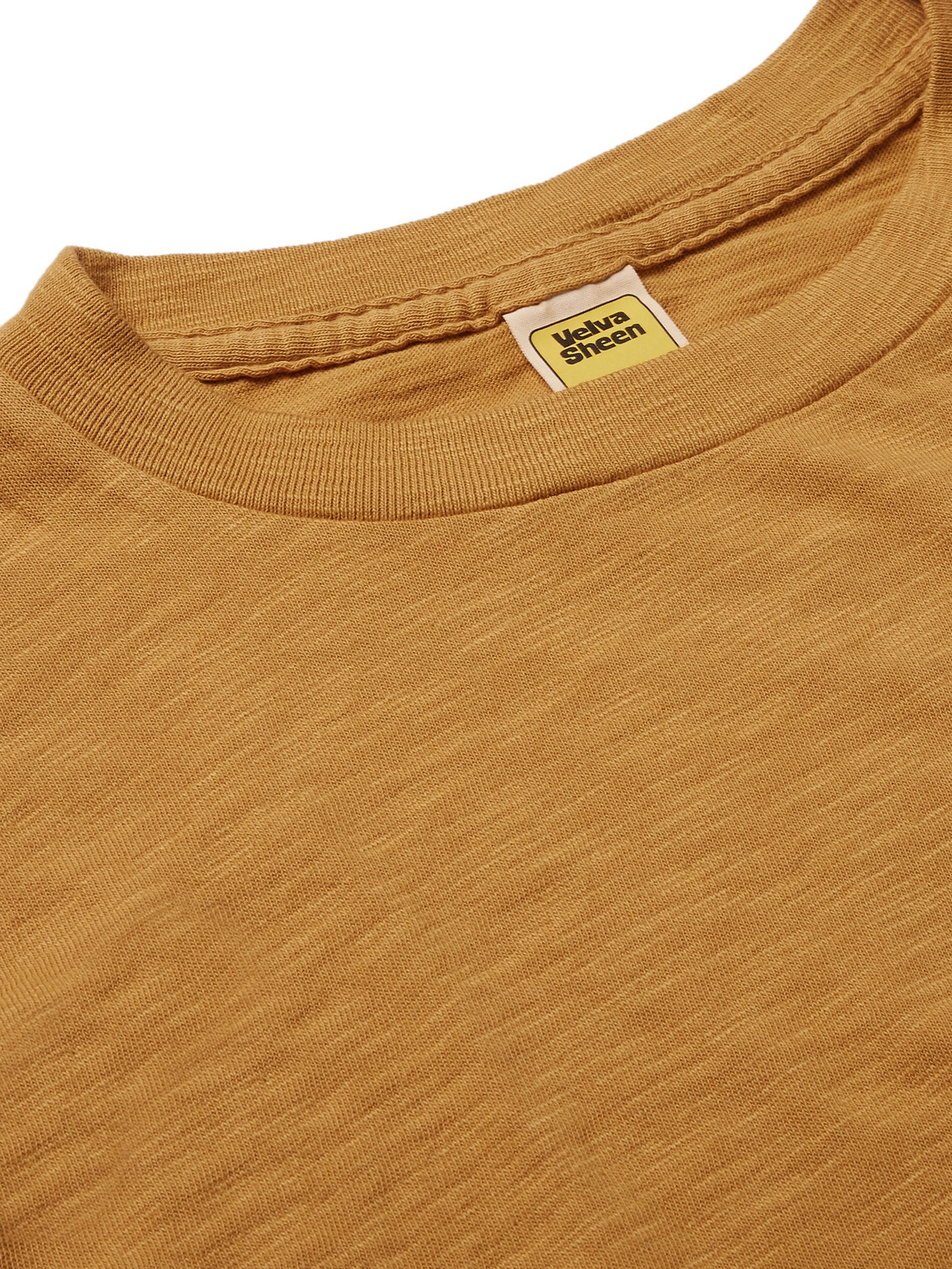 Shop Velva Sheen Slub Cotton-jersey T-shirt In Yellow