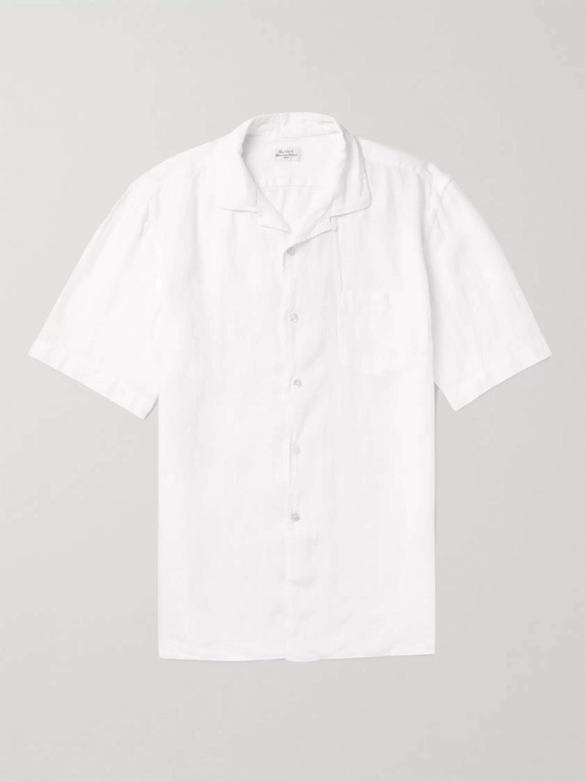 Camp-Collar Linen Shirt