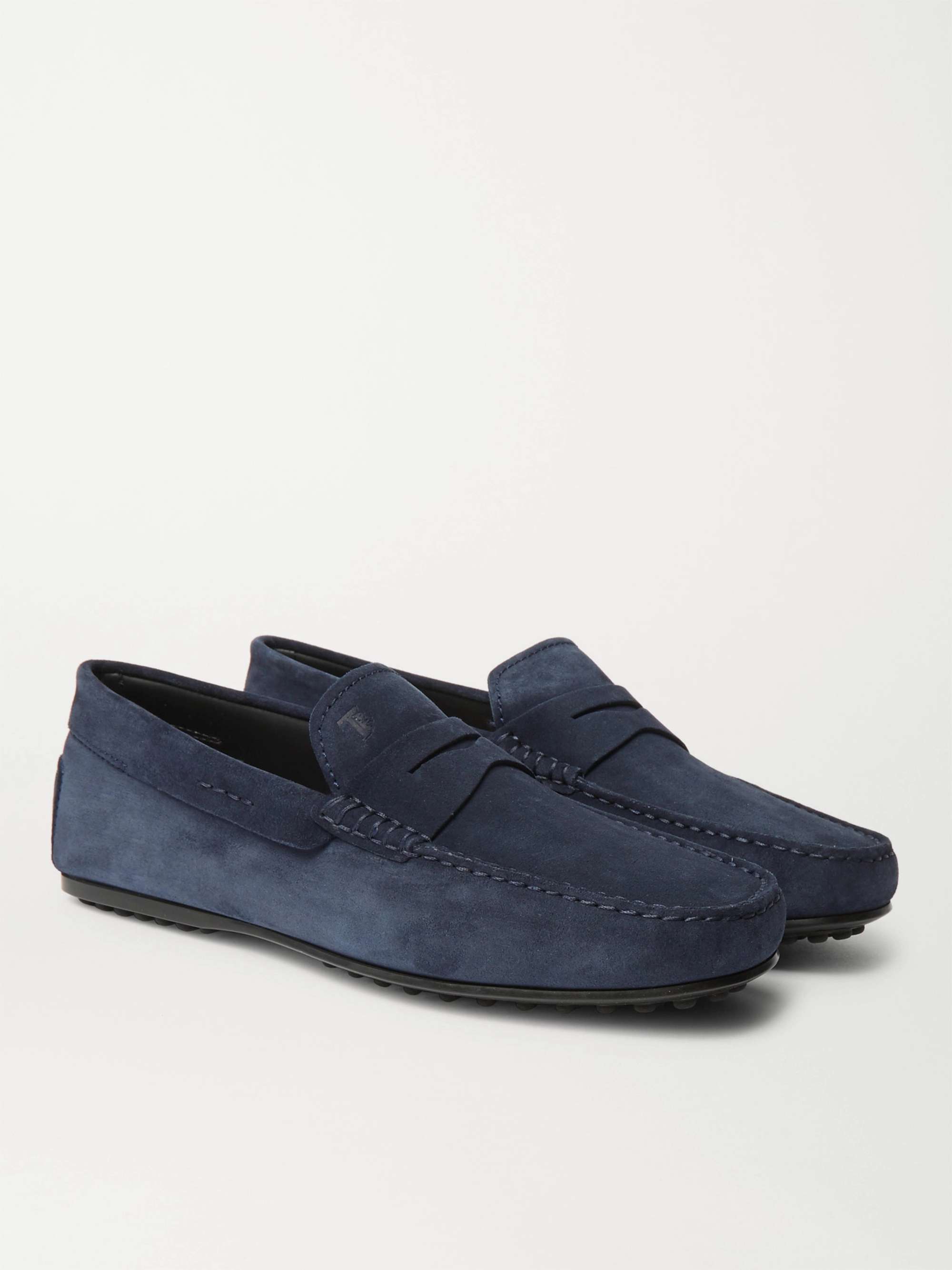 Navy Gommino Suede Driving Shoes TOD S MR PORTER