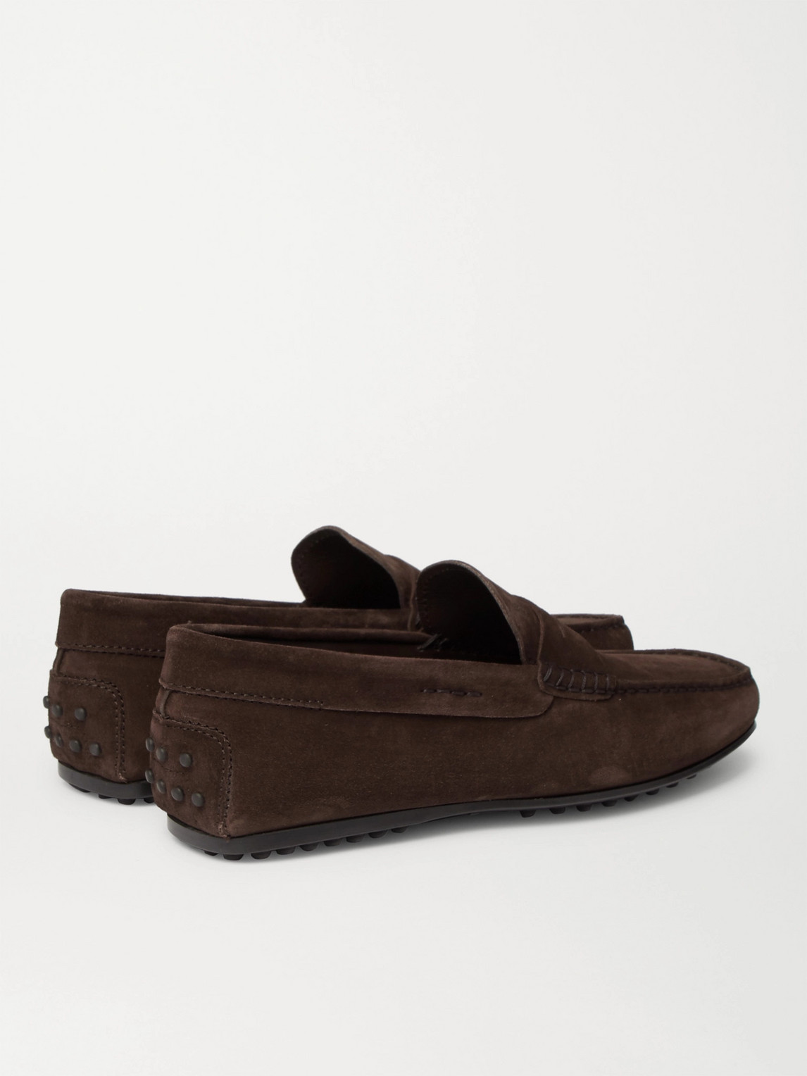 Tod's Brown Leather Loafers With Minimalist Design In Brown