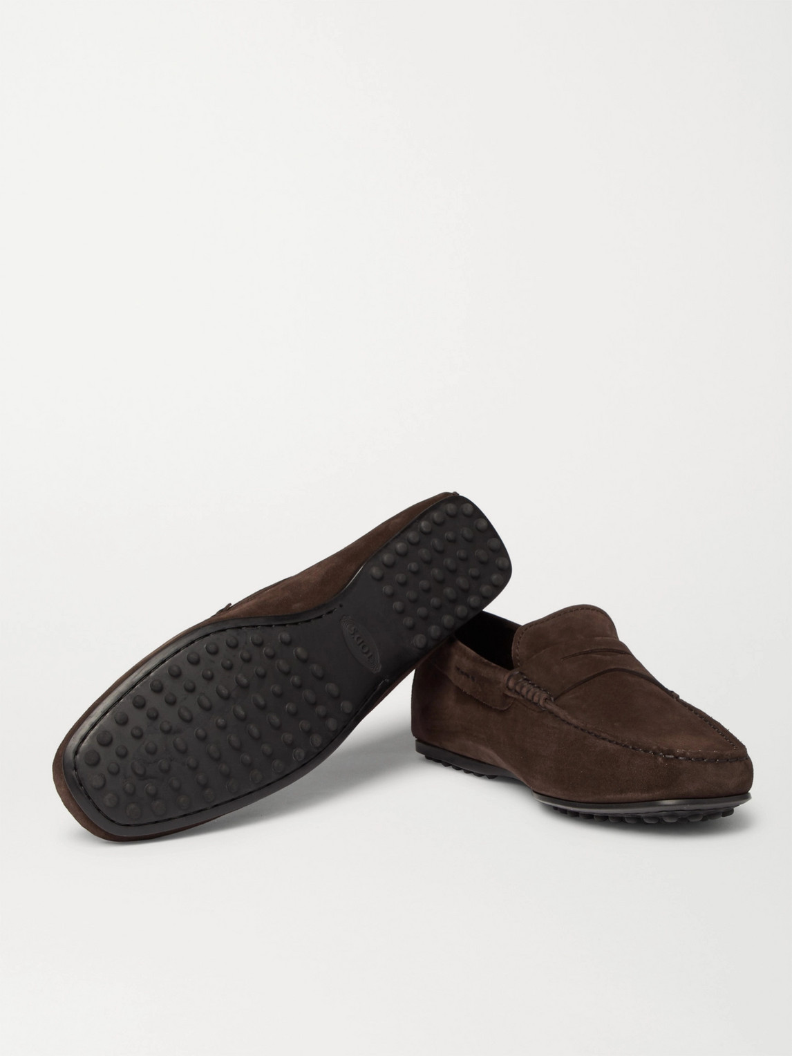 Tod's Brown Leather Loafers With Minimalist Design In Brown