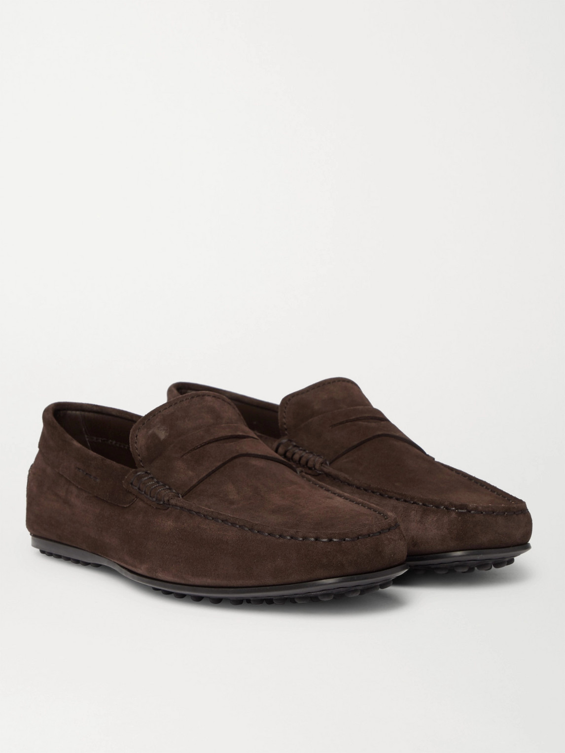 Tod's Brown Leather Loafers With Minimalist Design In Brown