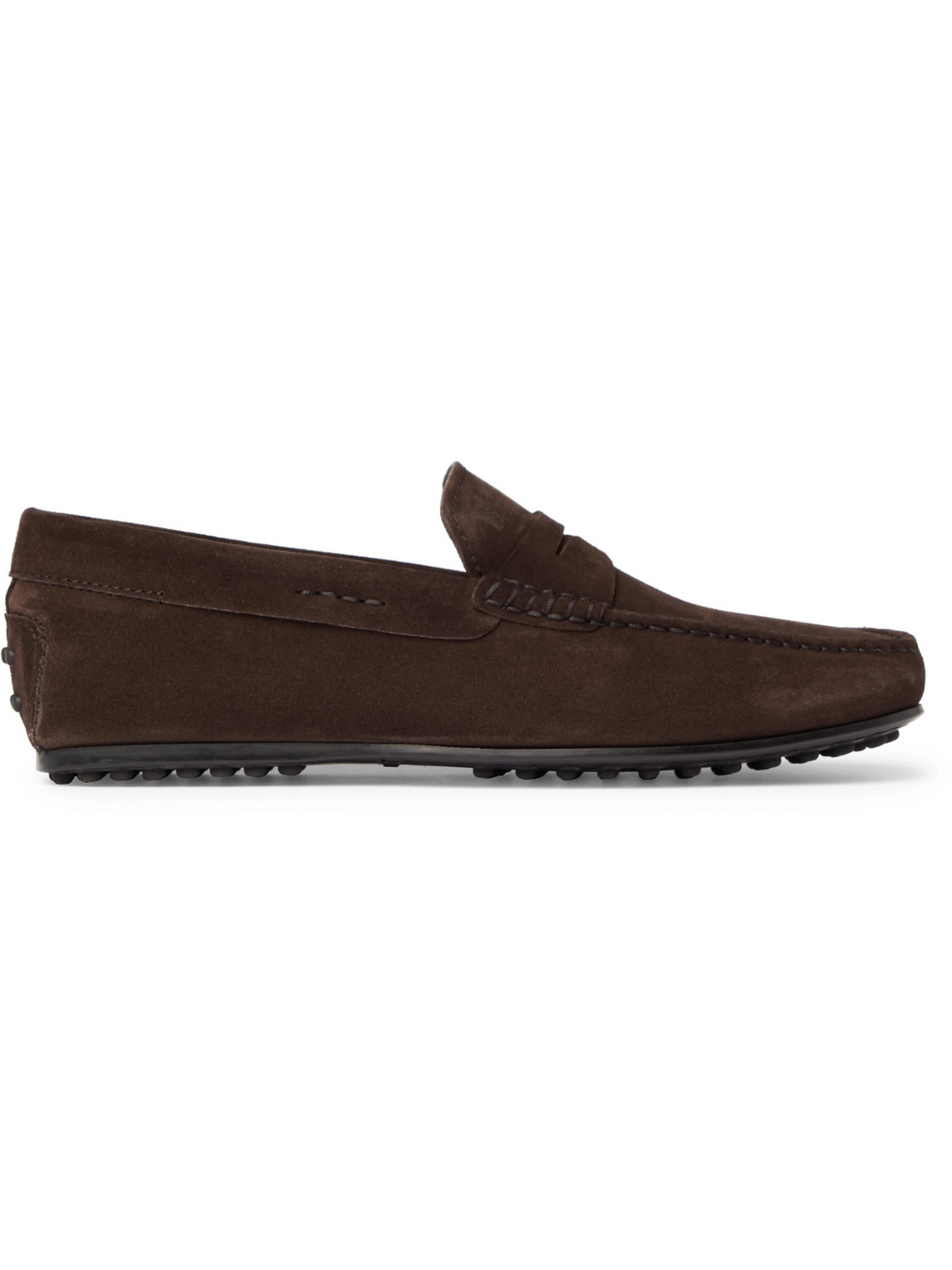 Tod's Gommino Suede Driving Shoes In Brown